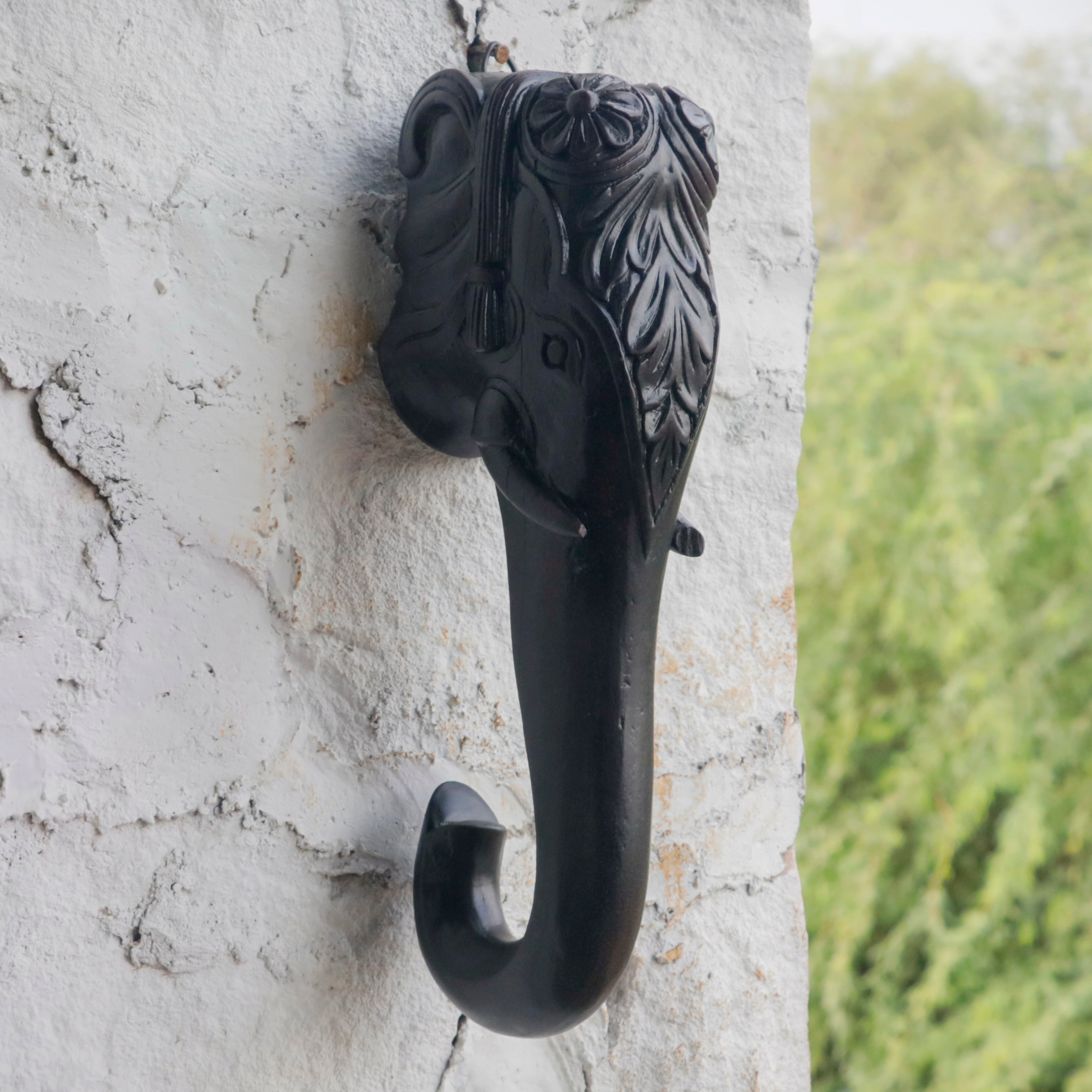 Wooden Royal Elephant Trunk Door Decor Door Bracket