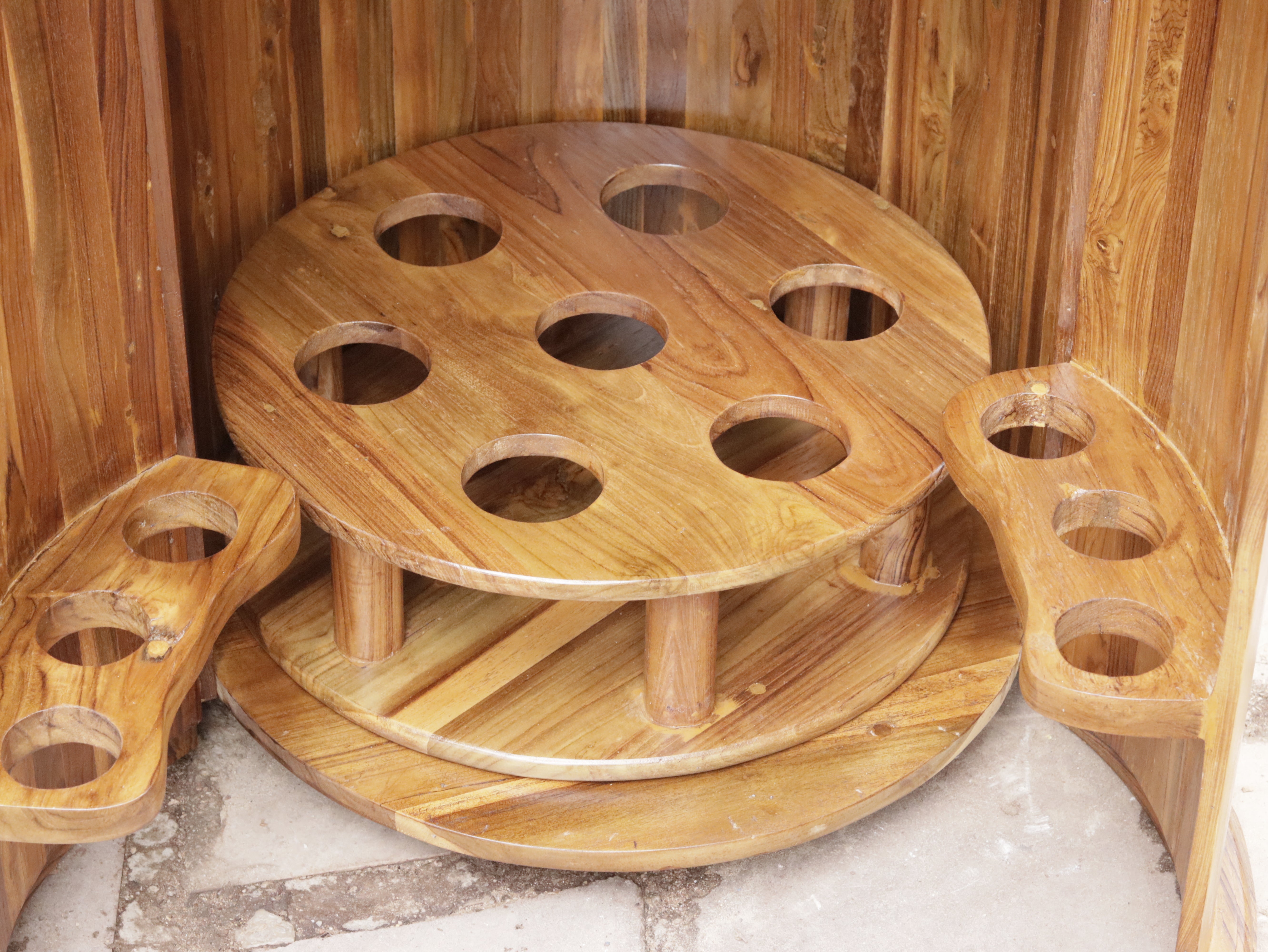 Melodious Plain Natural Brown Finished Wooden Handmade Bar Cabinet Bar Cabinet