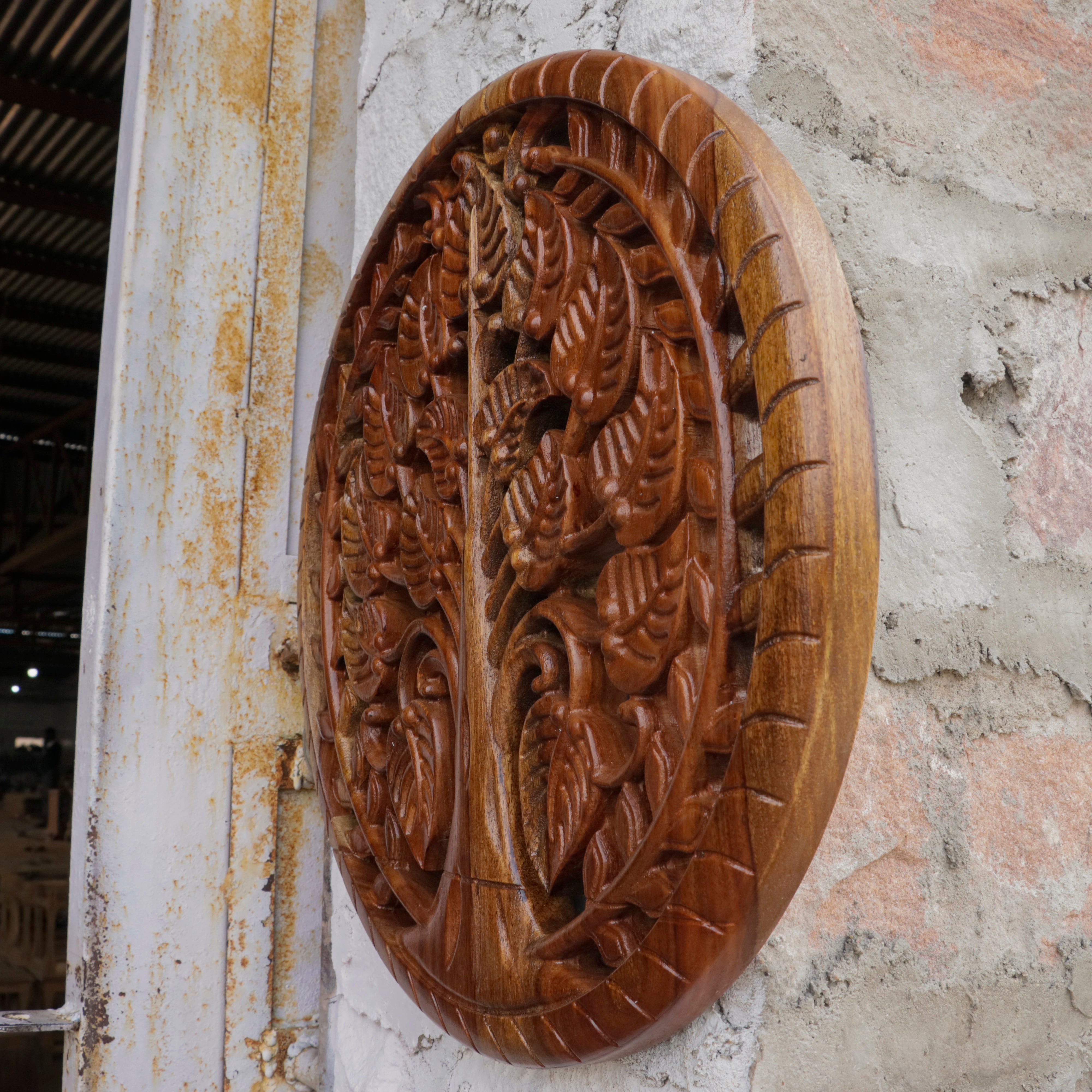 Solid Wooden Hand Crafted Wall Decor Panel And Tree Concept Design Wall Decor