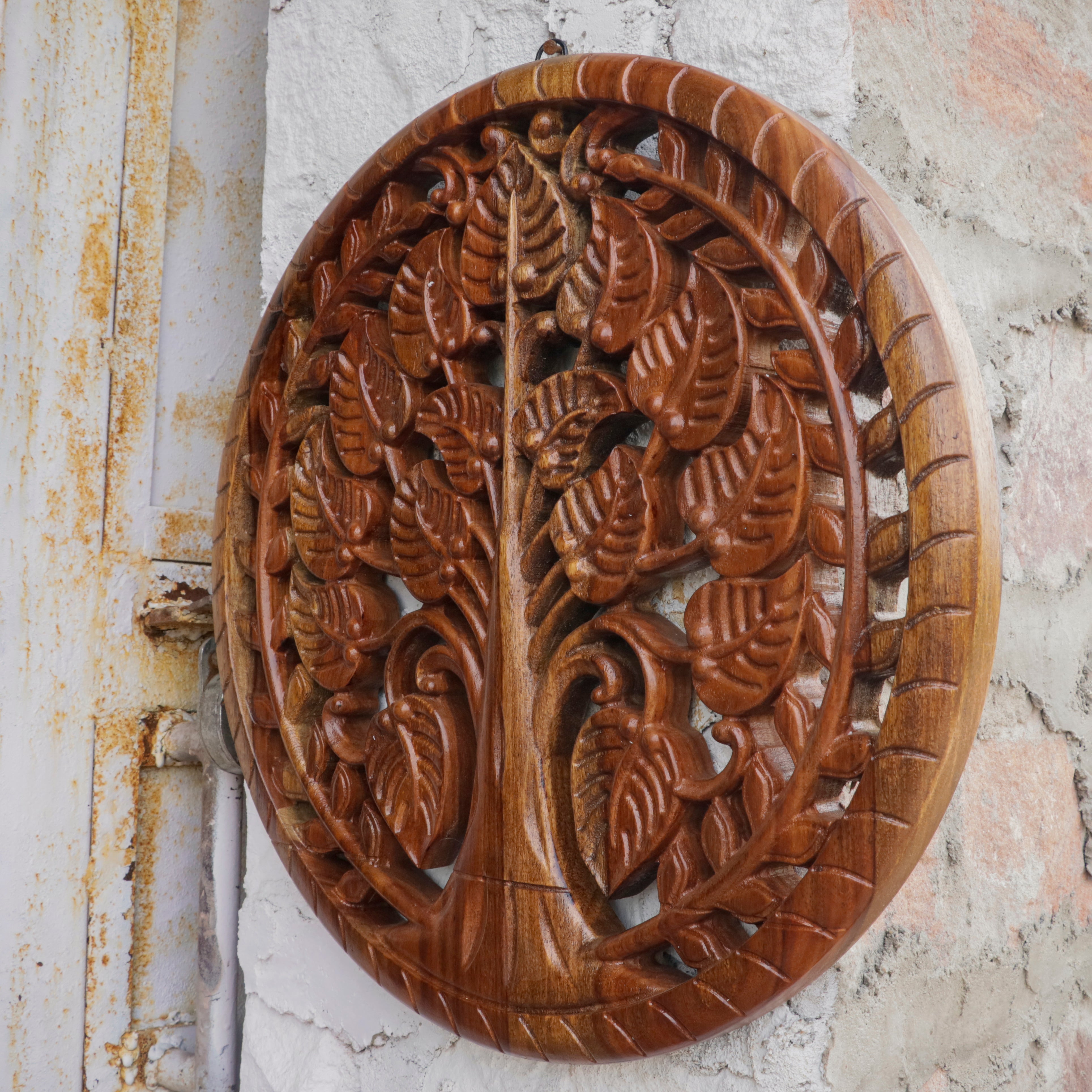 Solid Wooden Hand Crafted Wall Decor Panel And Tree Concept Design Wall Decor