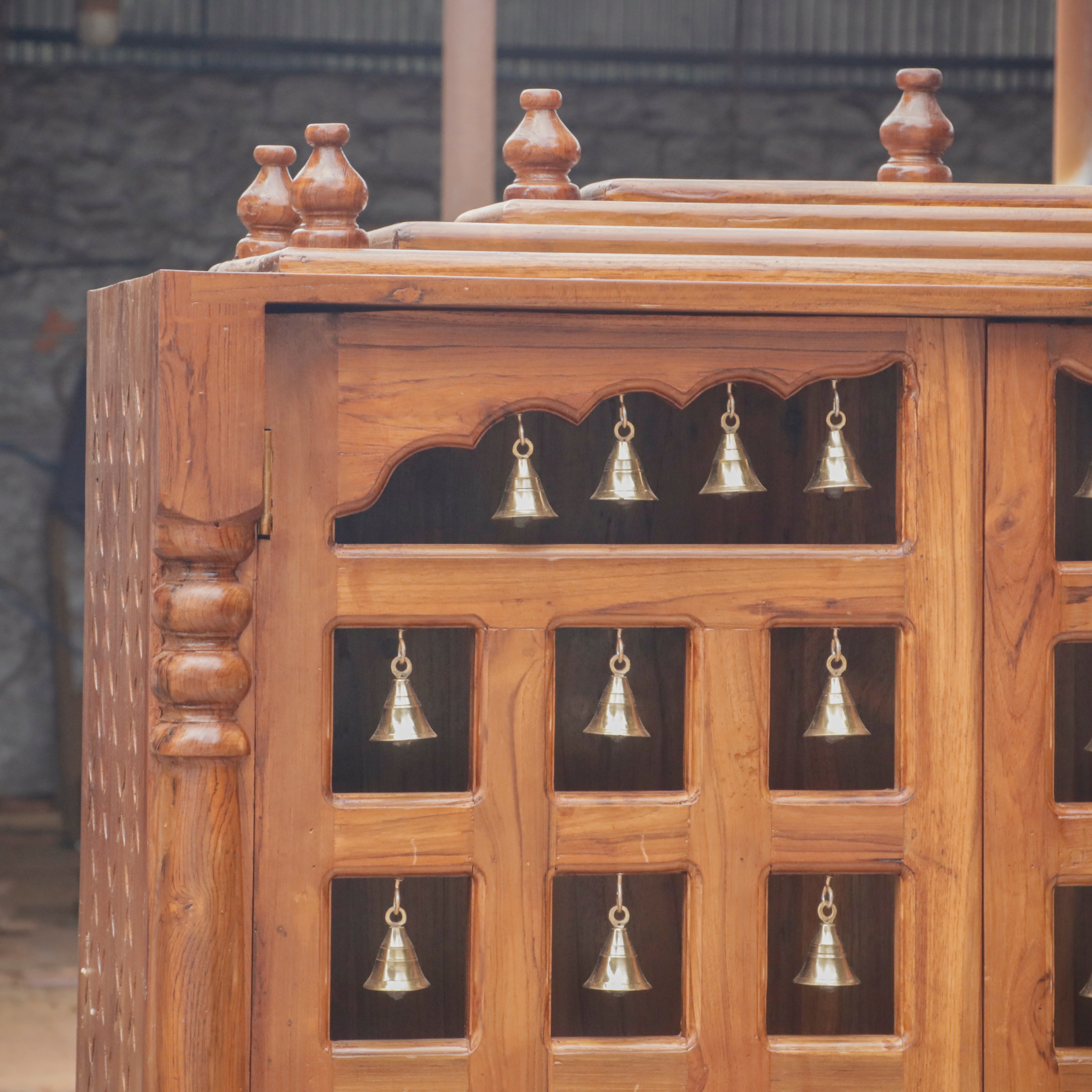Southern design Brass bell Door with Kollam painting Full Cabinet Style Temple House Temple
