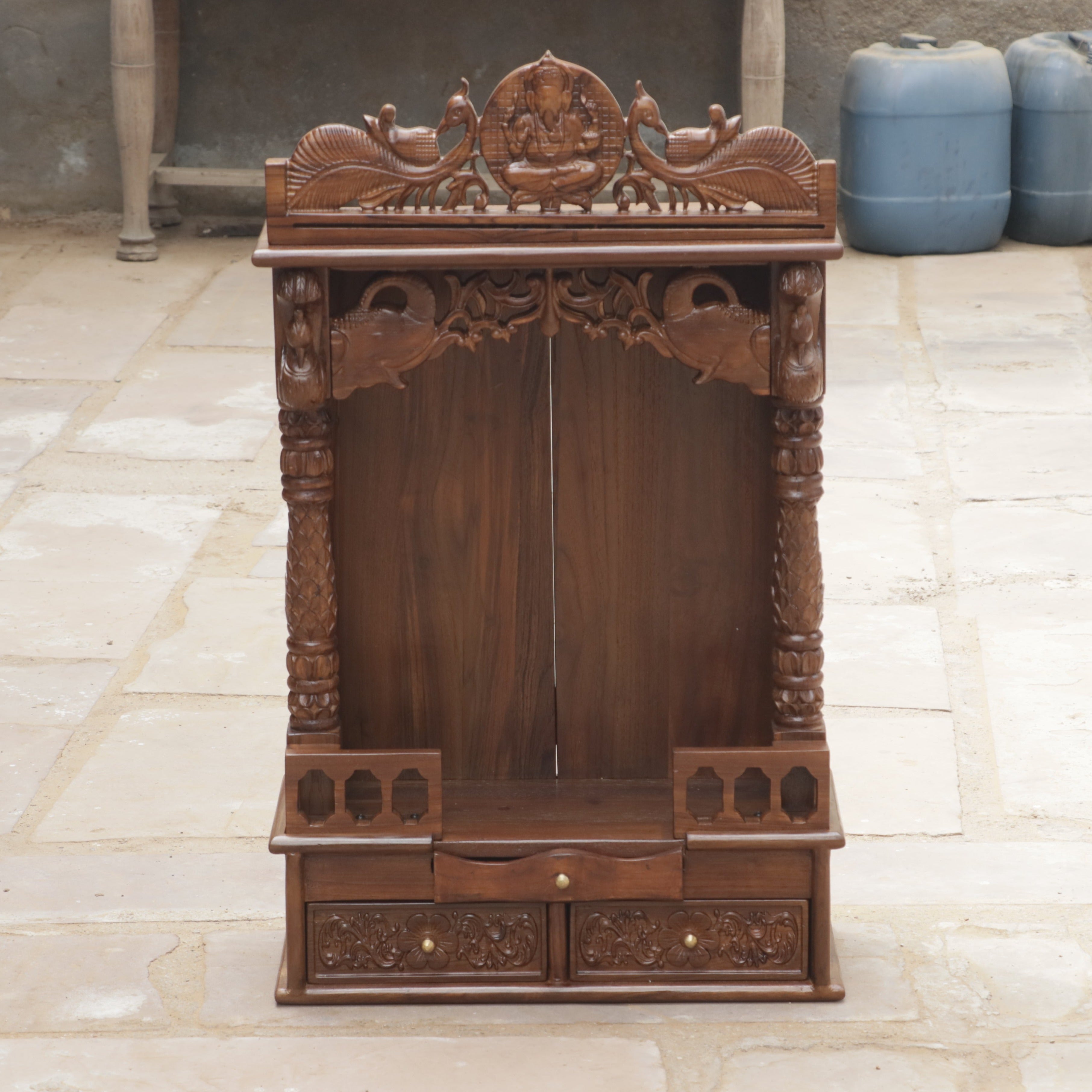 Wooden Hand Carved Designer Puja Temple Temple