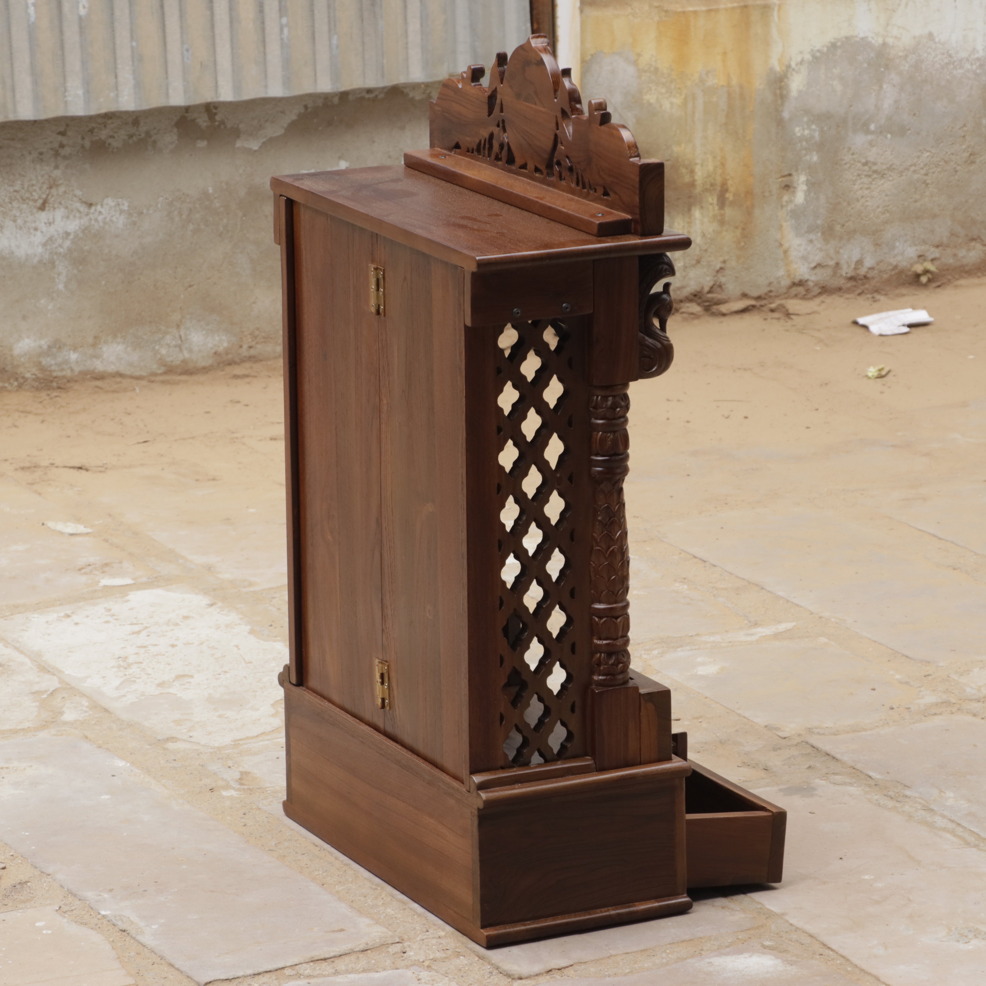 Wooden Hand Carved Designer Puja Temple Temple