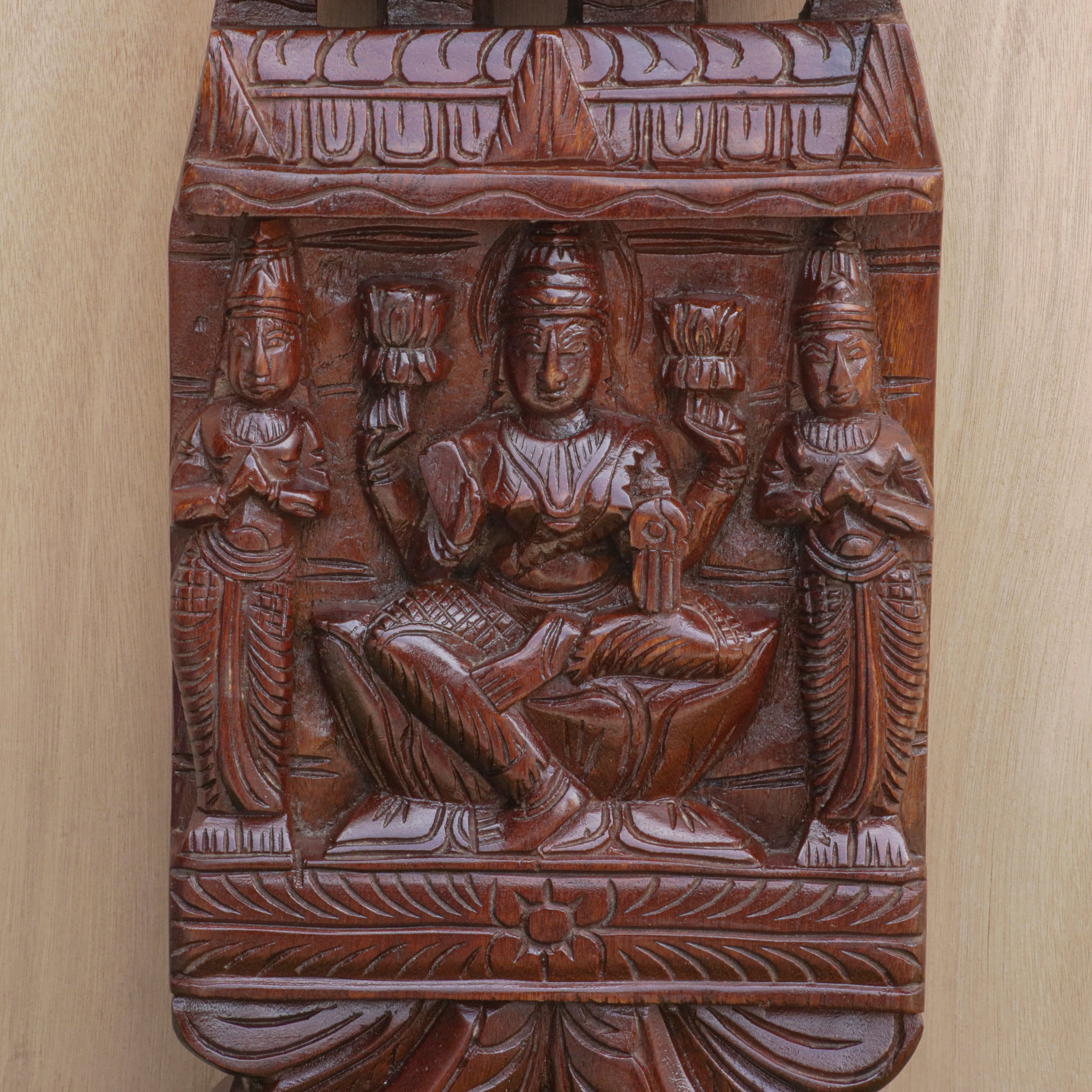 Wooden Carved God Panel Traditional Décor