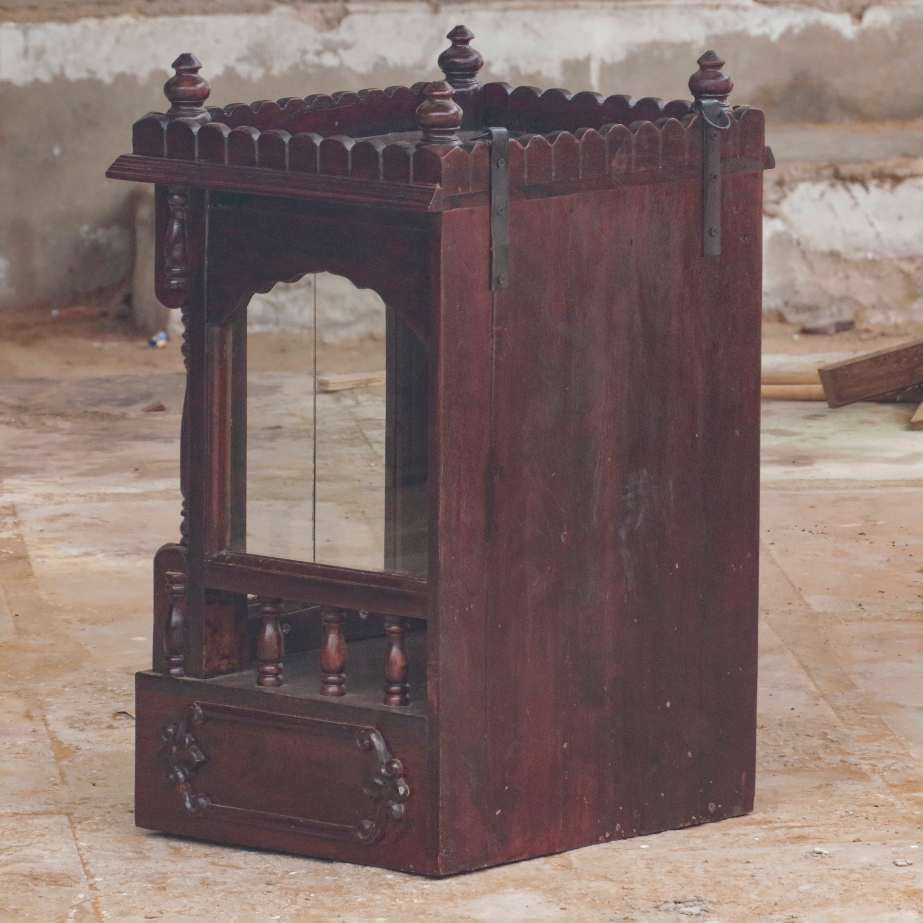 Vintage Dark Mahogany Spiritual Wooden Handmade Temple Temple