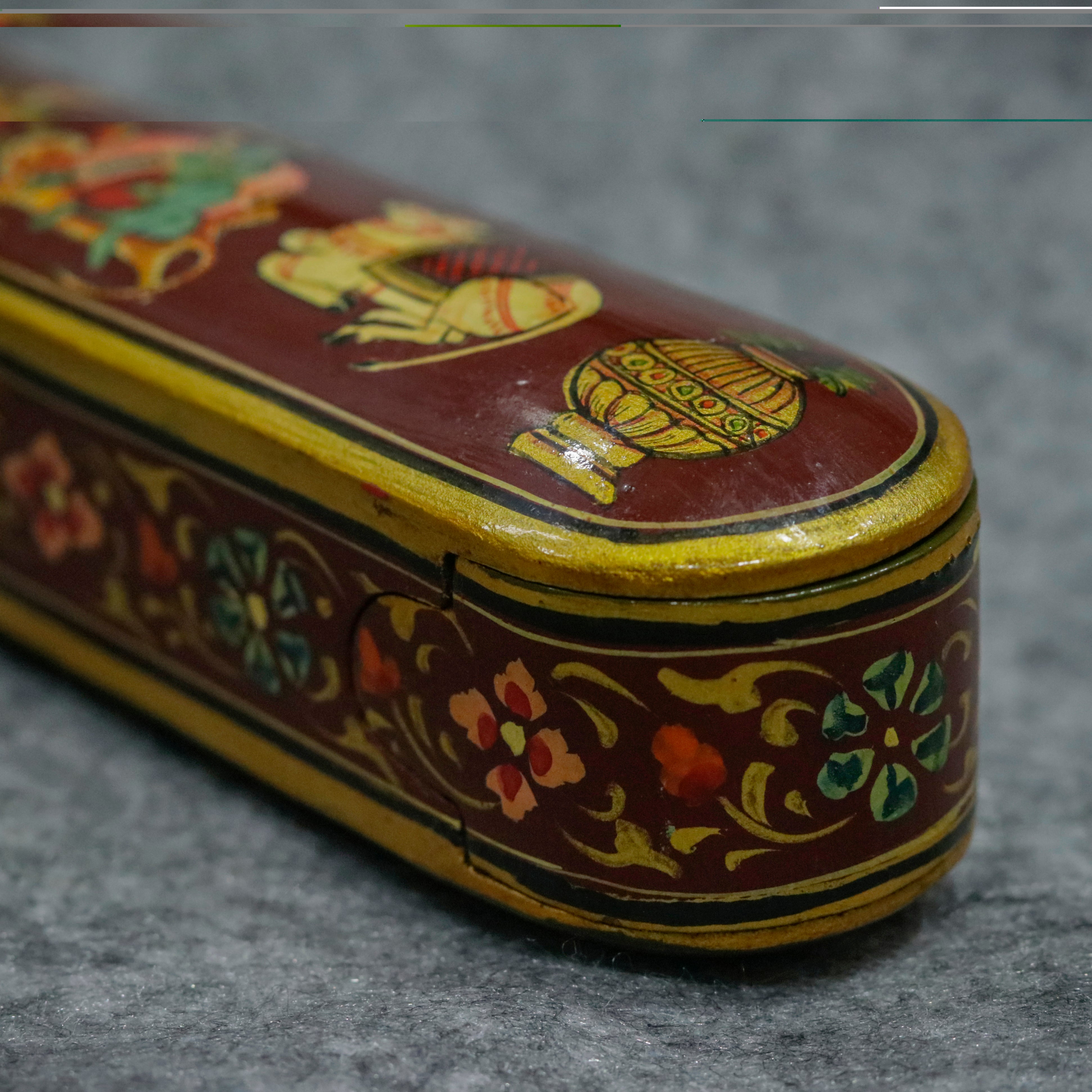 Classic Indian hand painted premium pen pencil Box Wooden Box