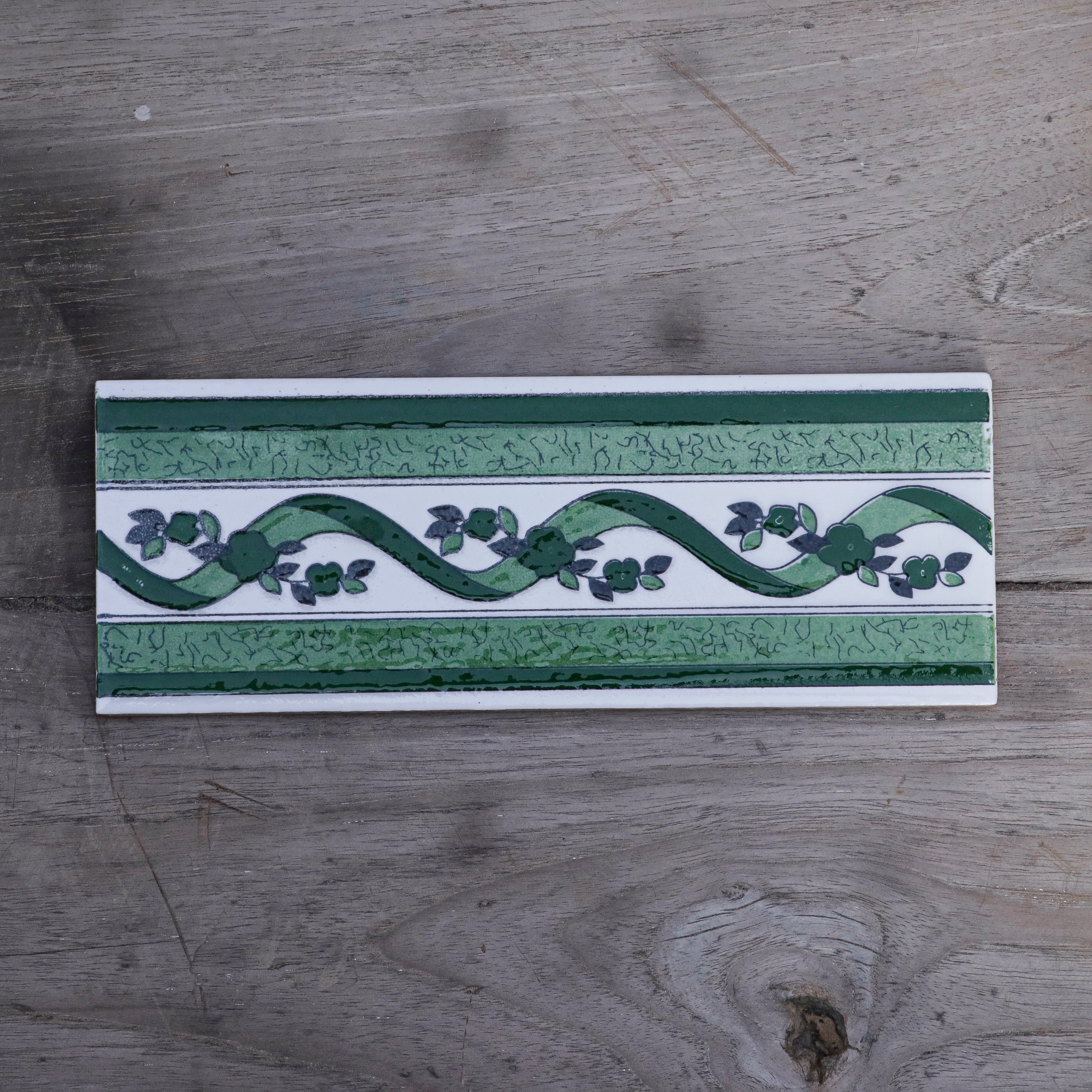 Garden Grass Green Designed Ceramic Tile Tile