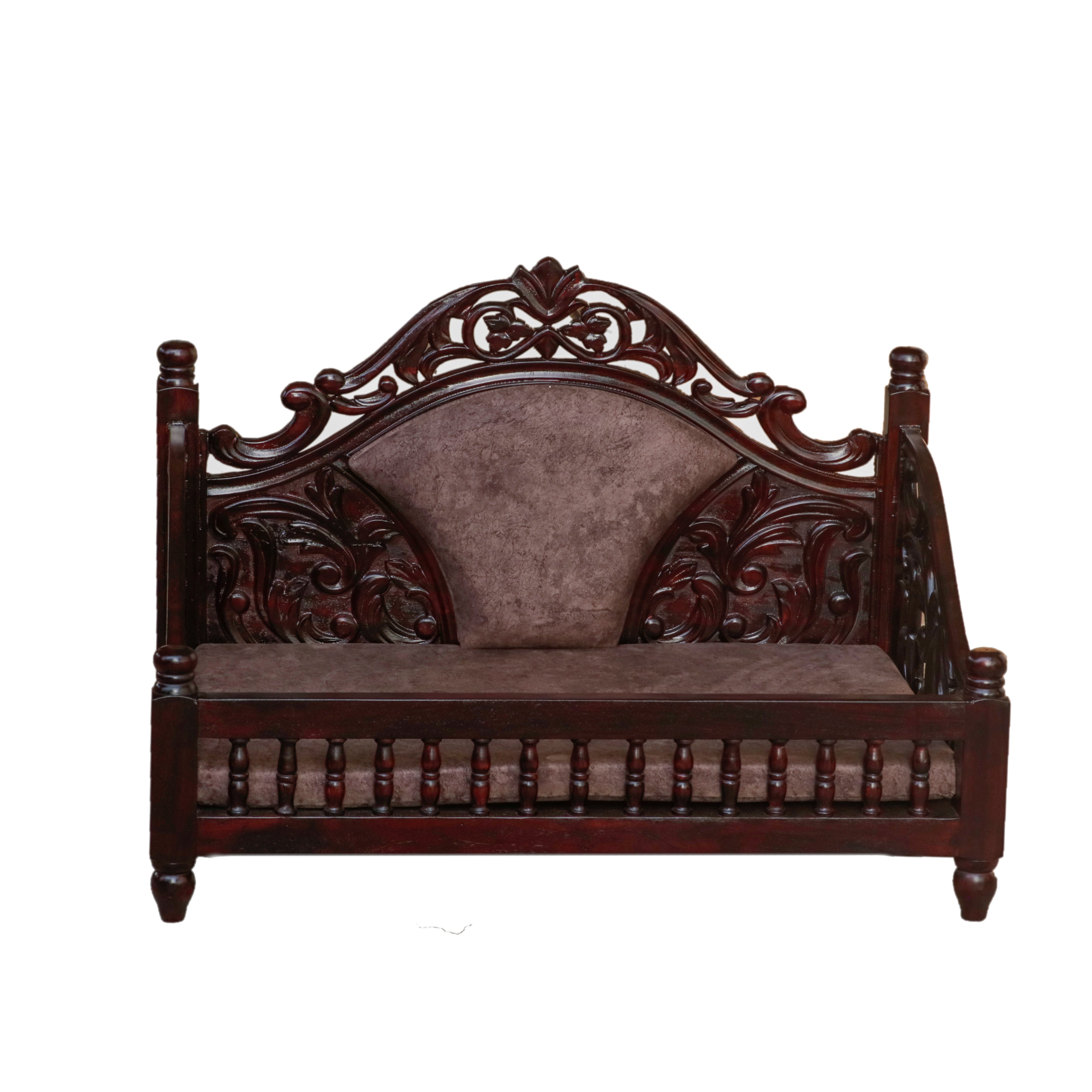 Premium Puffed Heritage Carved Wooden Swing Swing