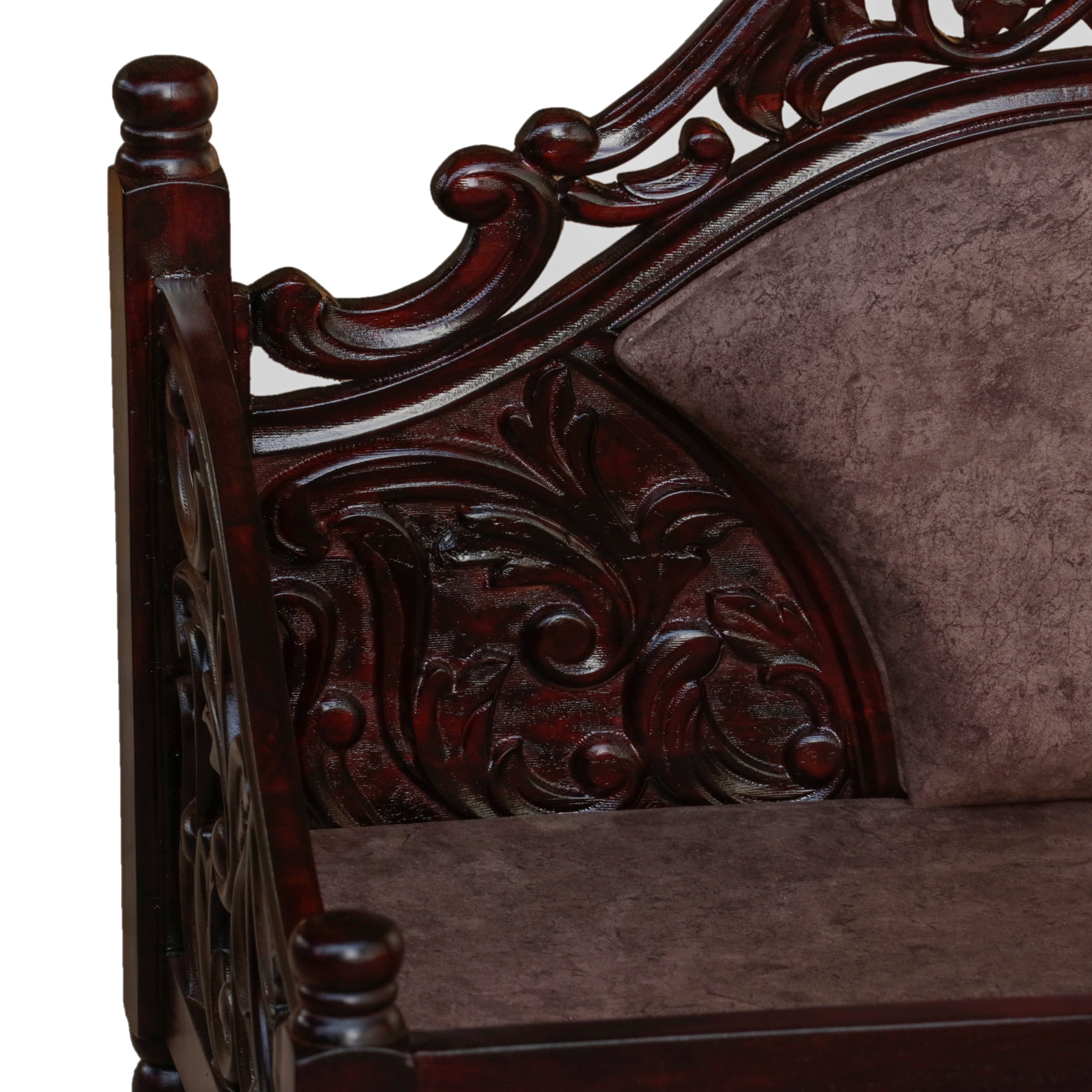 Premium Puffed Heritage Carved Wooden Swing Swing