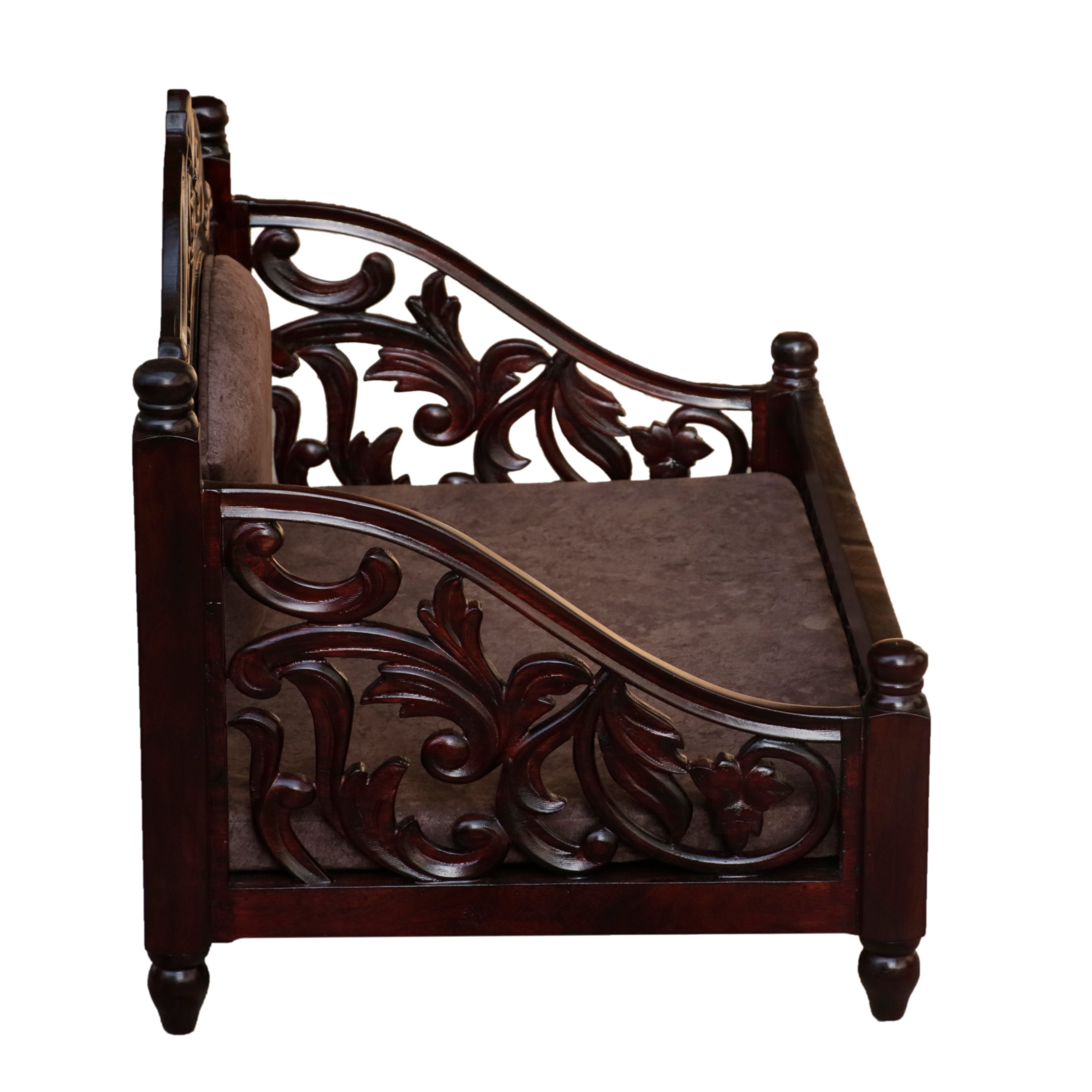 Premium Puffed Heritage Carved Wooden Swing Swing