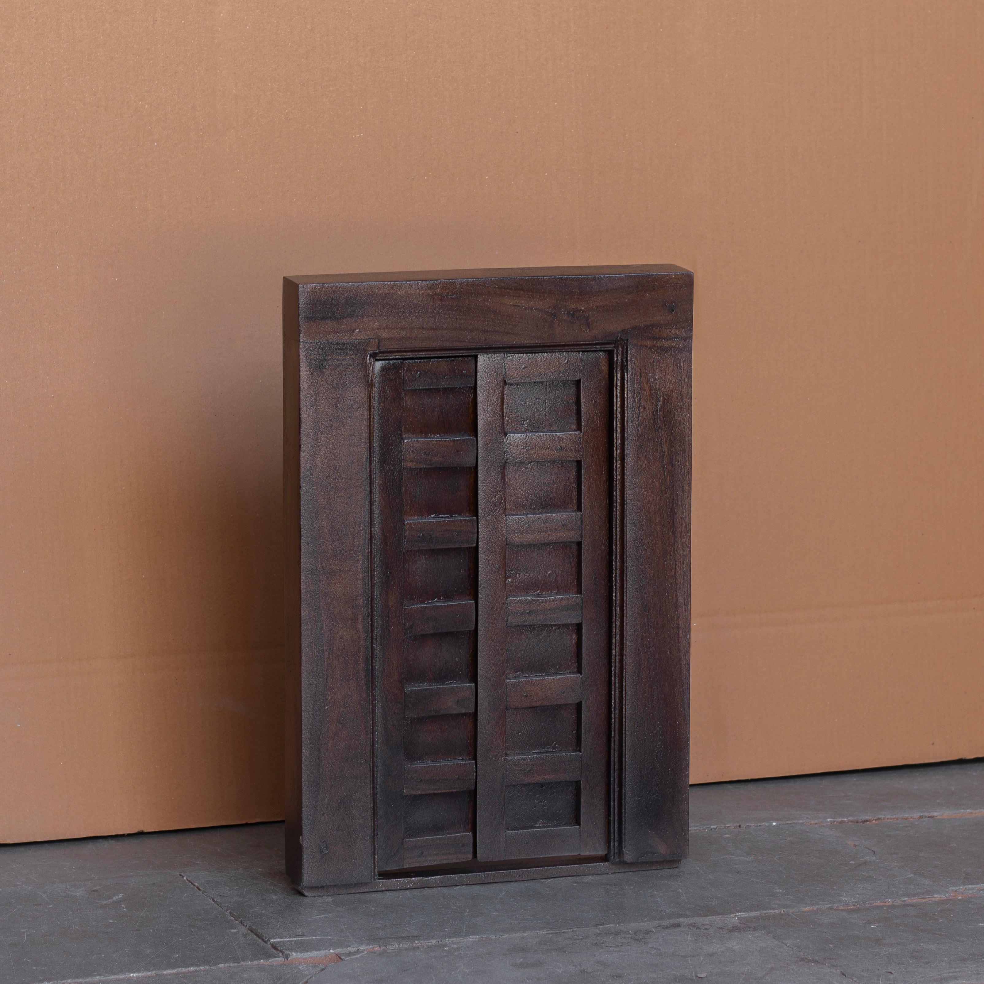Traditional Haveli Double Door Wooden Wall Panel - Rajasthani Heritage Design Wall Decor