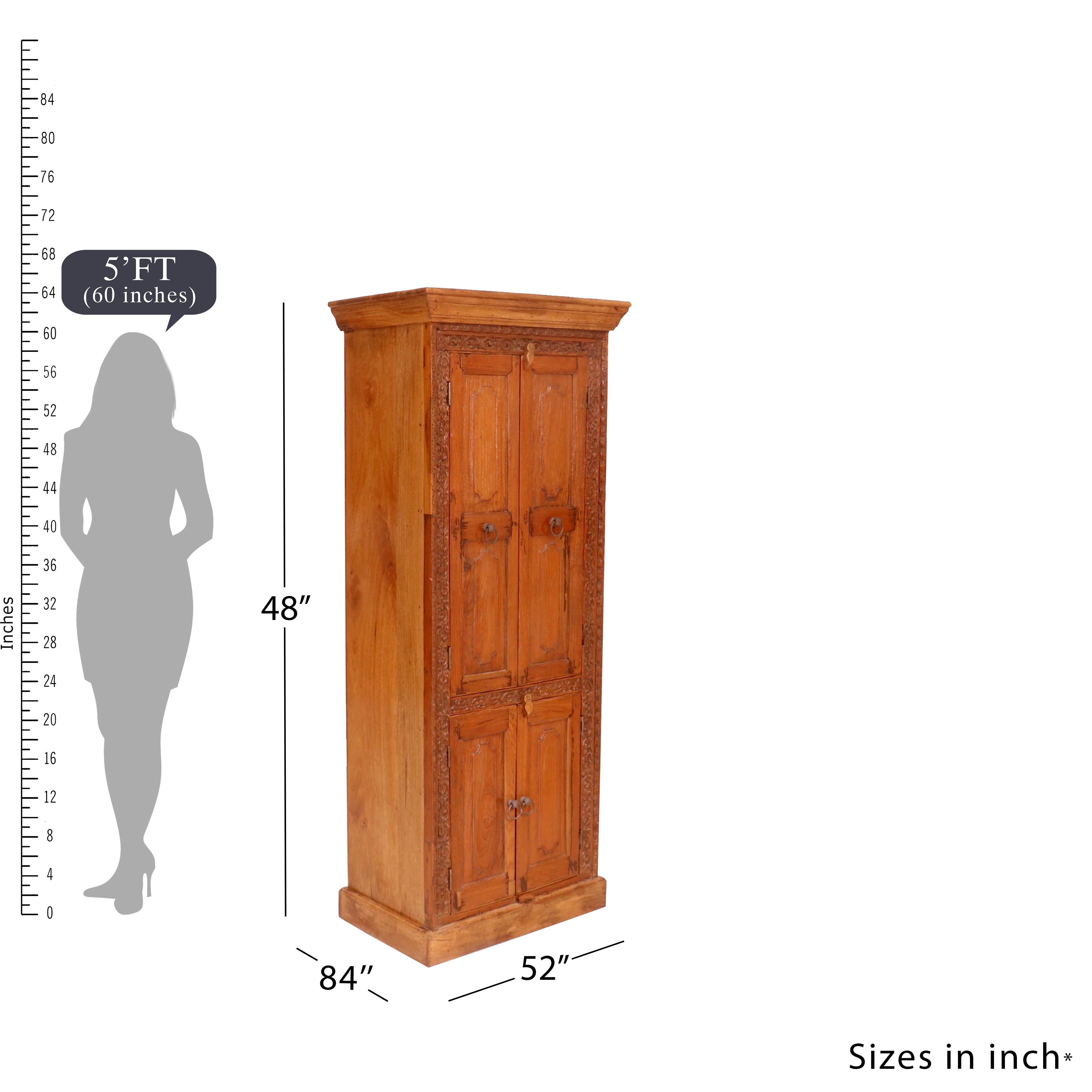 Antiquated Four Door Cupboard Wardrobe