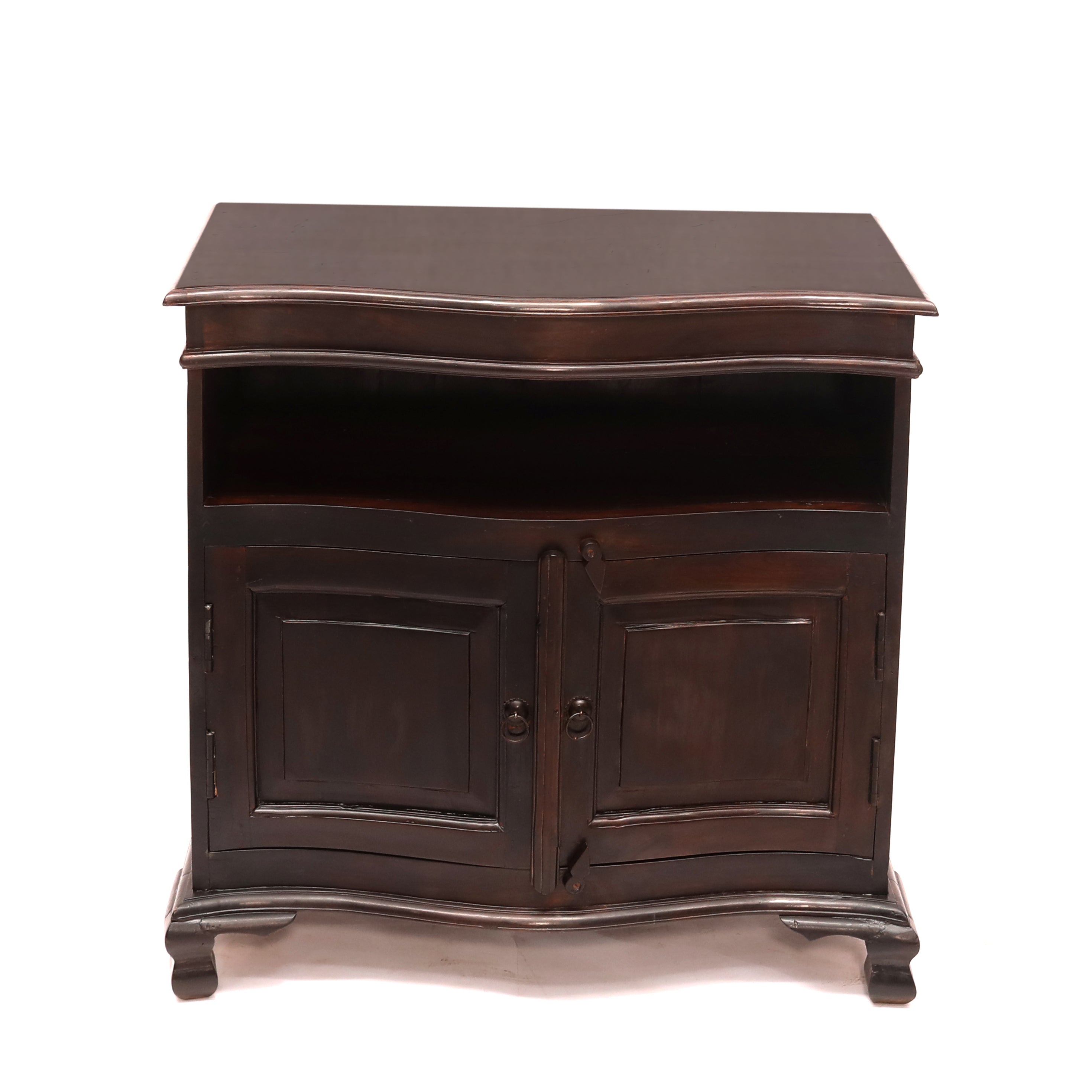 Wooden Open Space Curve Cabinet Cupboard