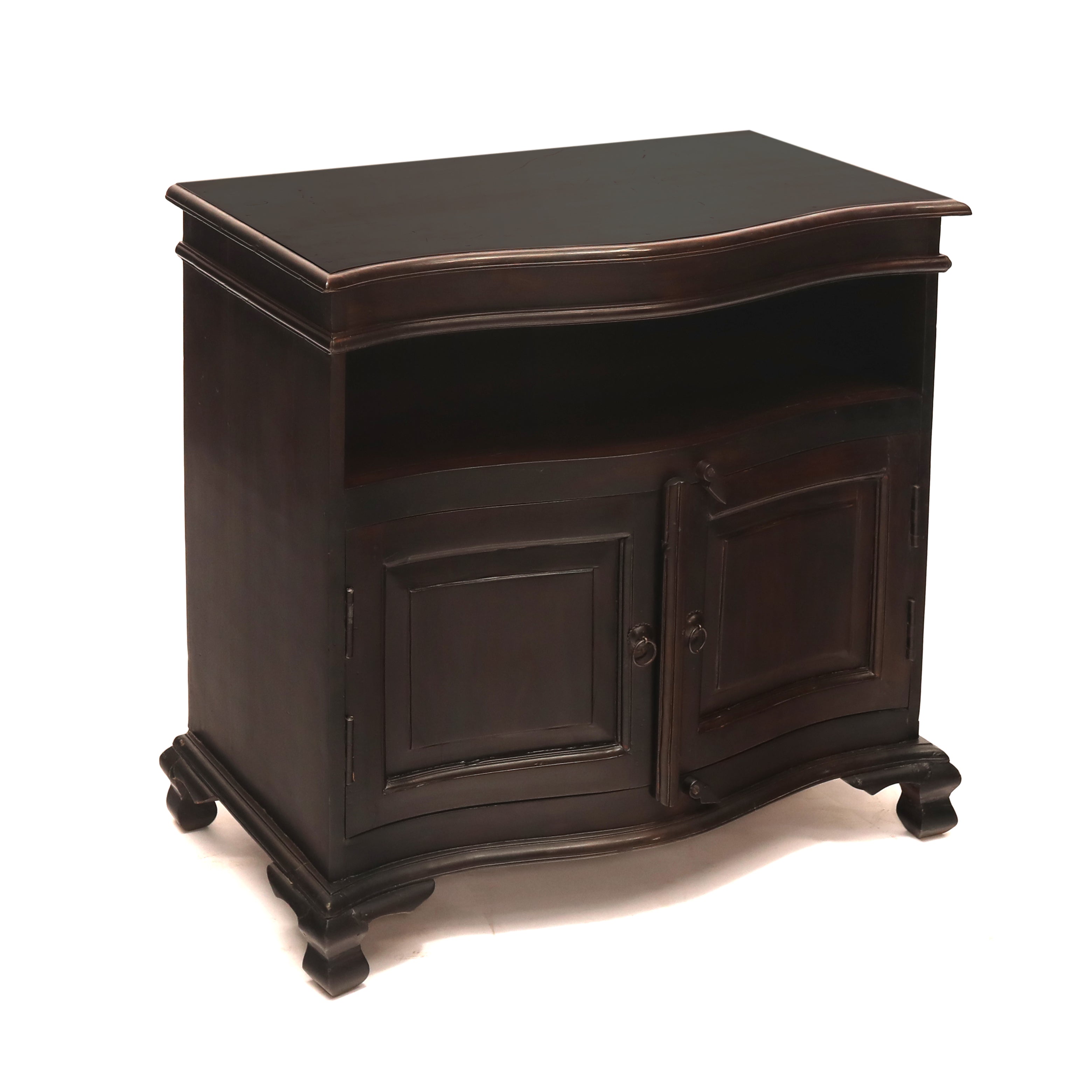 Wooden Open Space Curve Cabinet Cupboard