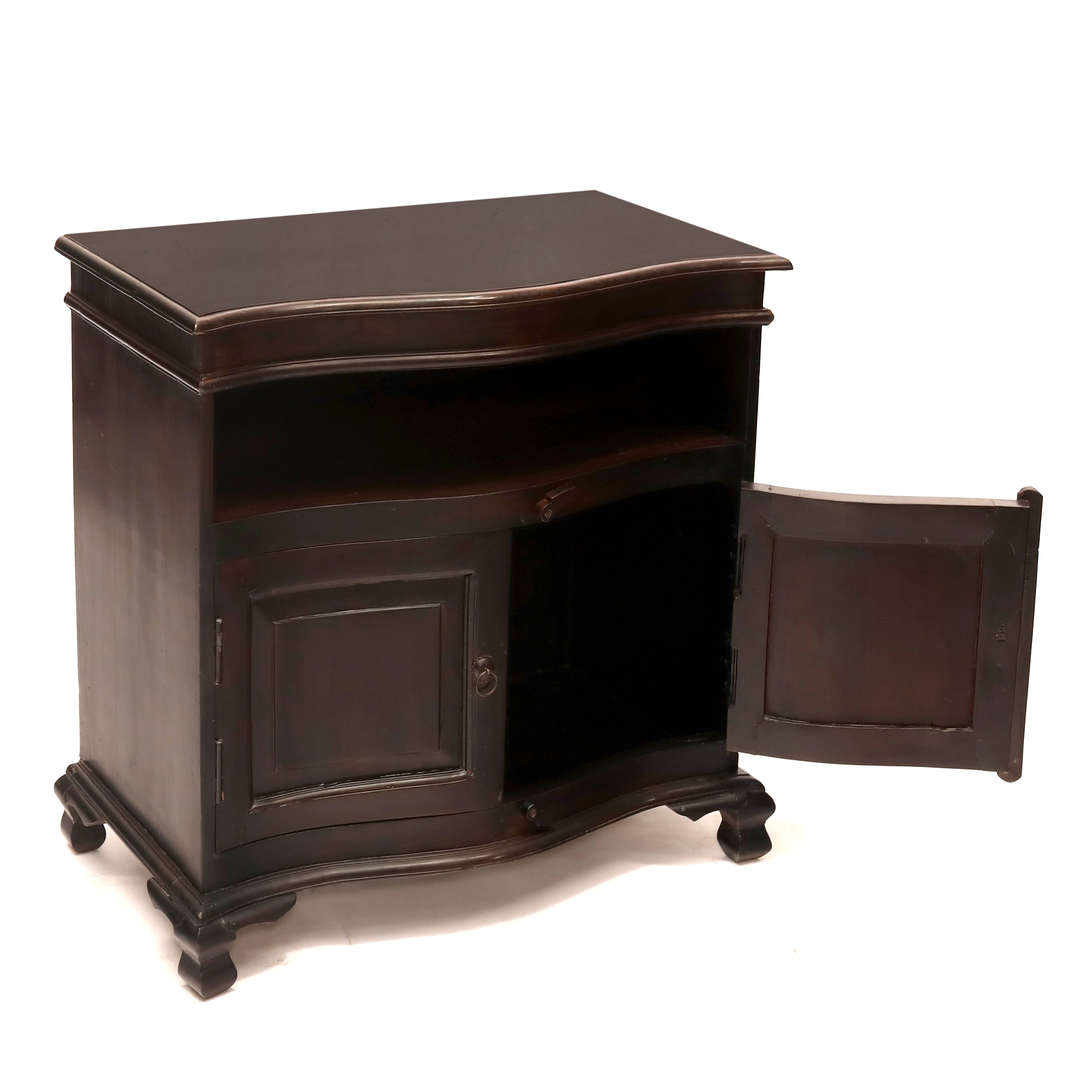 Wooden Open Space Curve Cabinet Cupboard