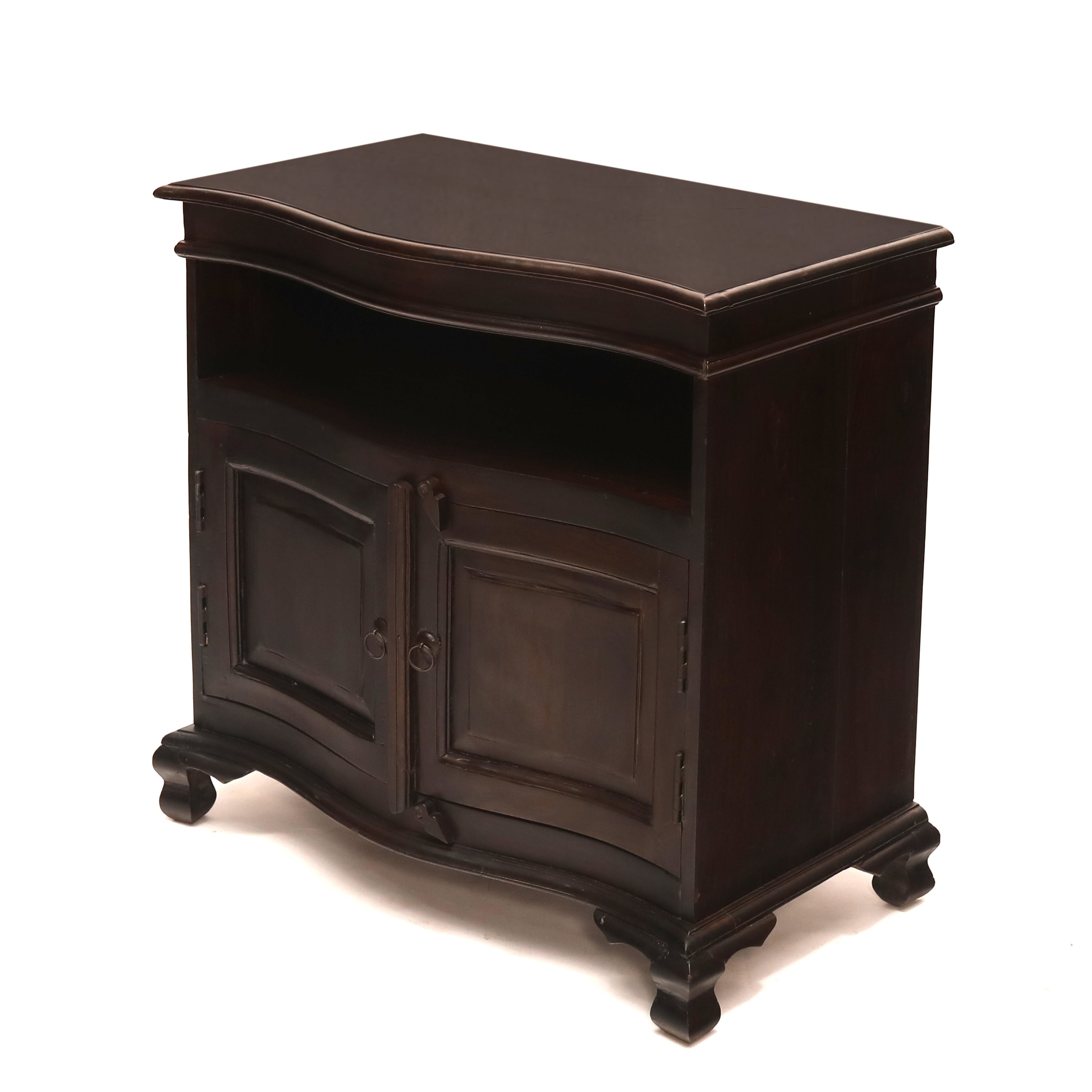 Wooden Open Space Curve Cabinet Cupboard