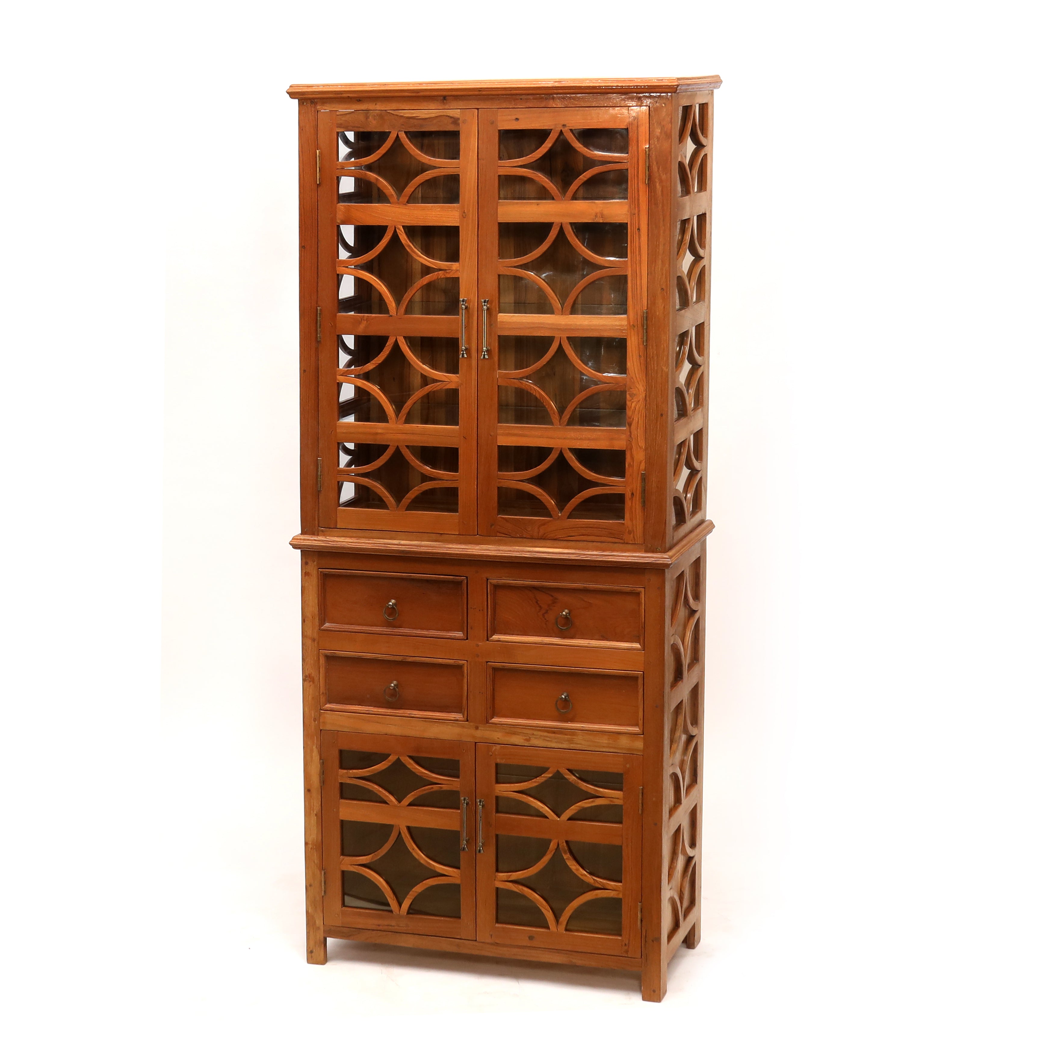 2-Part Drawers and Double-Doors Cabinet Showcase
