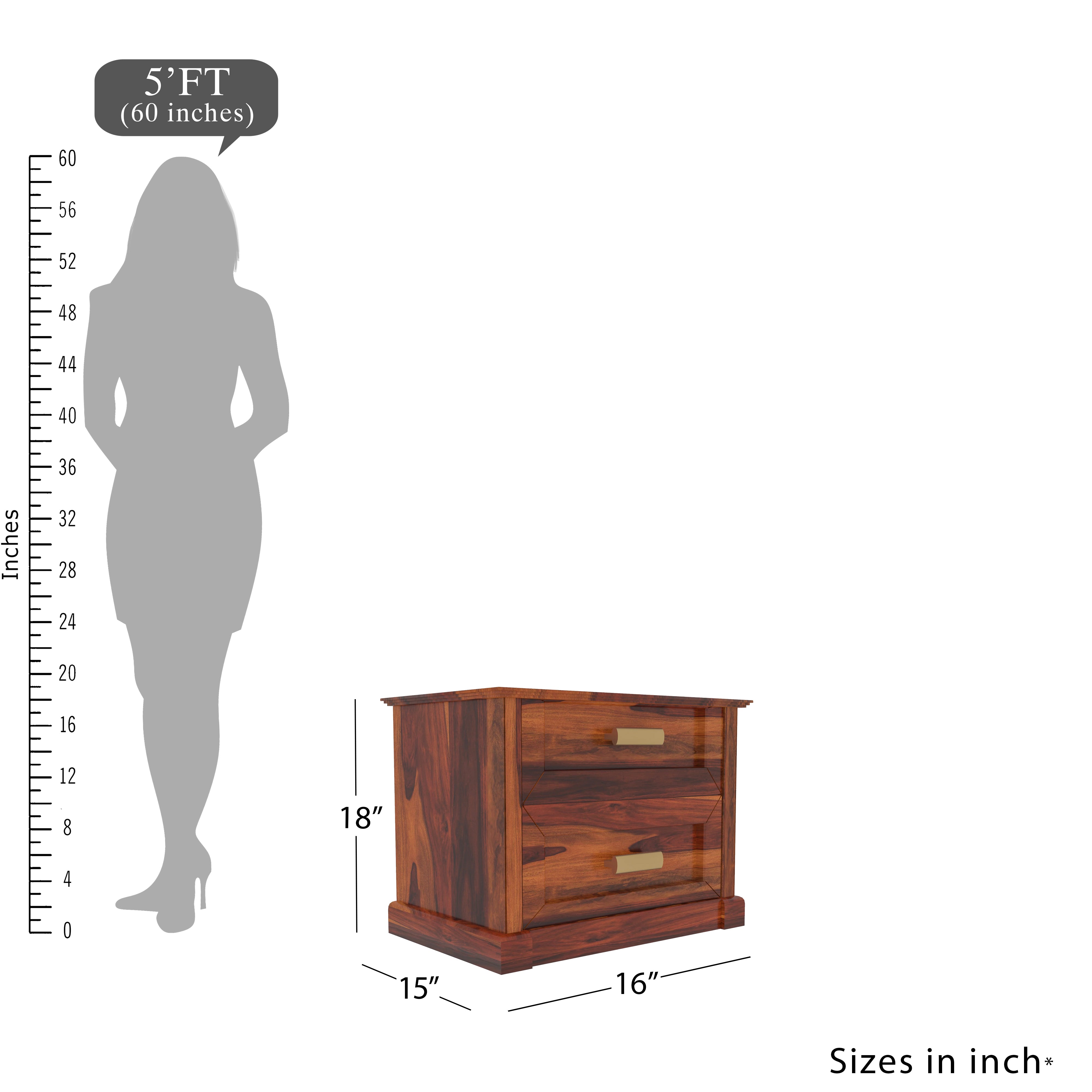 Shanghai Simple Handmade Double Drawer Wooden Bedside for Home Bedside