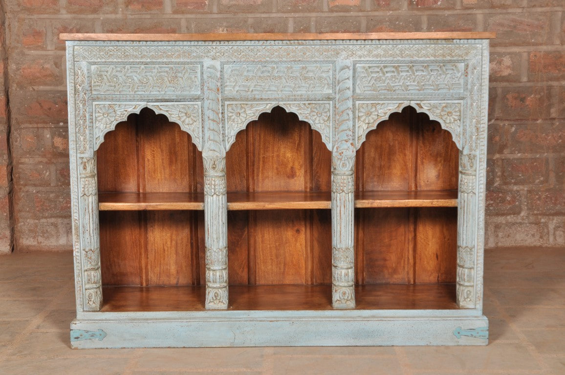 Traditional Royal Entrance Themed Handmade Wooden Book Shelf for Home Cupboard