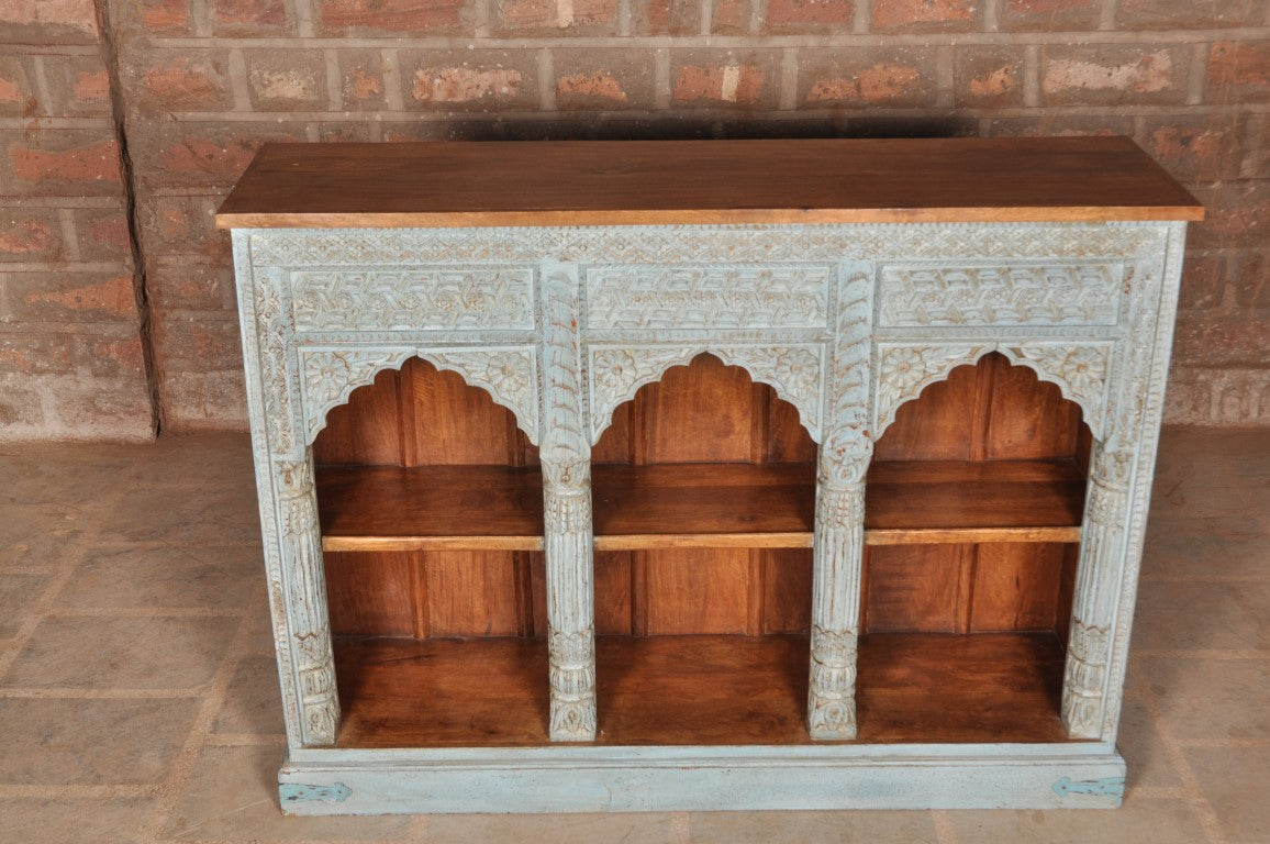 Traditional Royal Entrance Themed Handmade Wooden Book Shelf for Home Cupboard