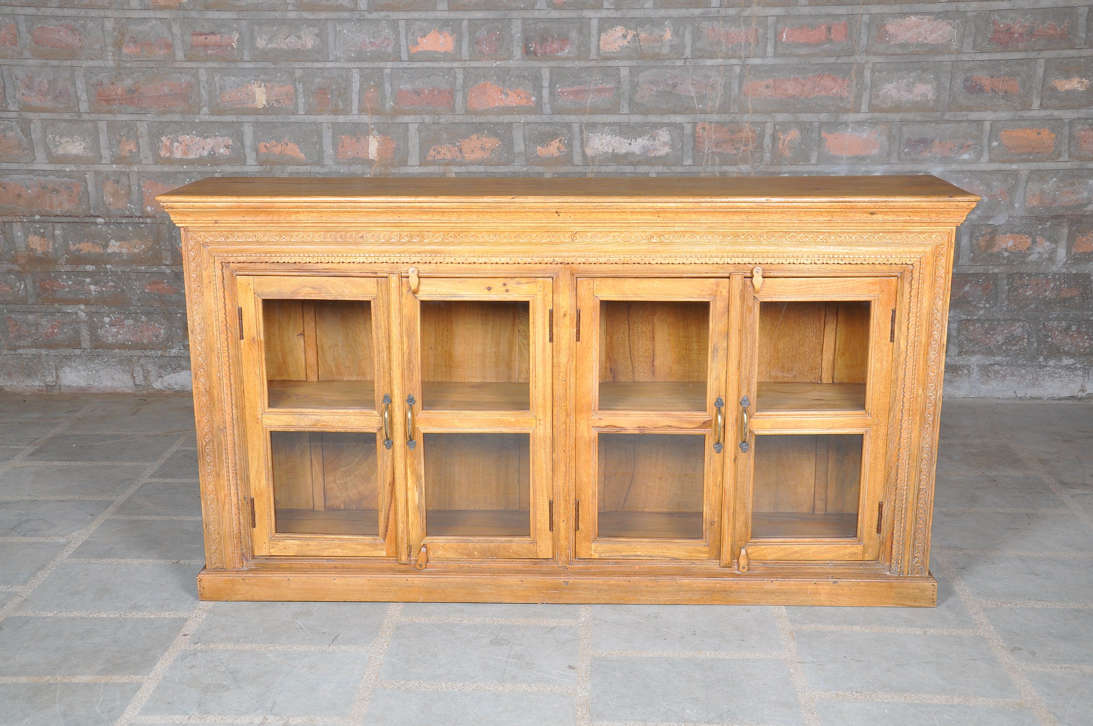 Simple Modern Natural Finished Handmade Classic Wooden Side Board for Home Cupboard