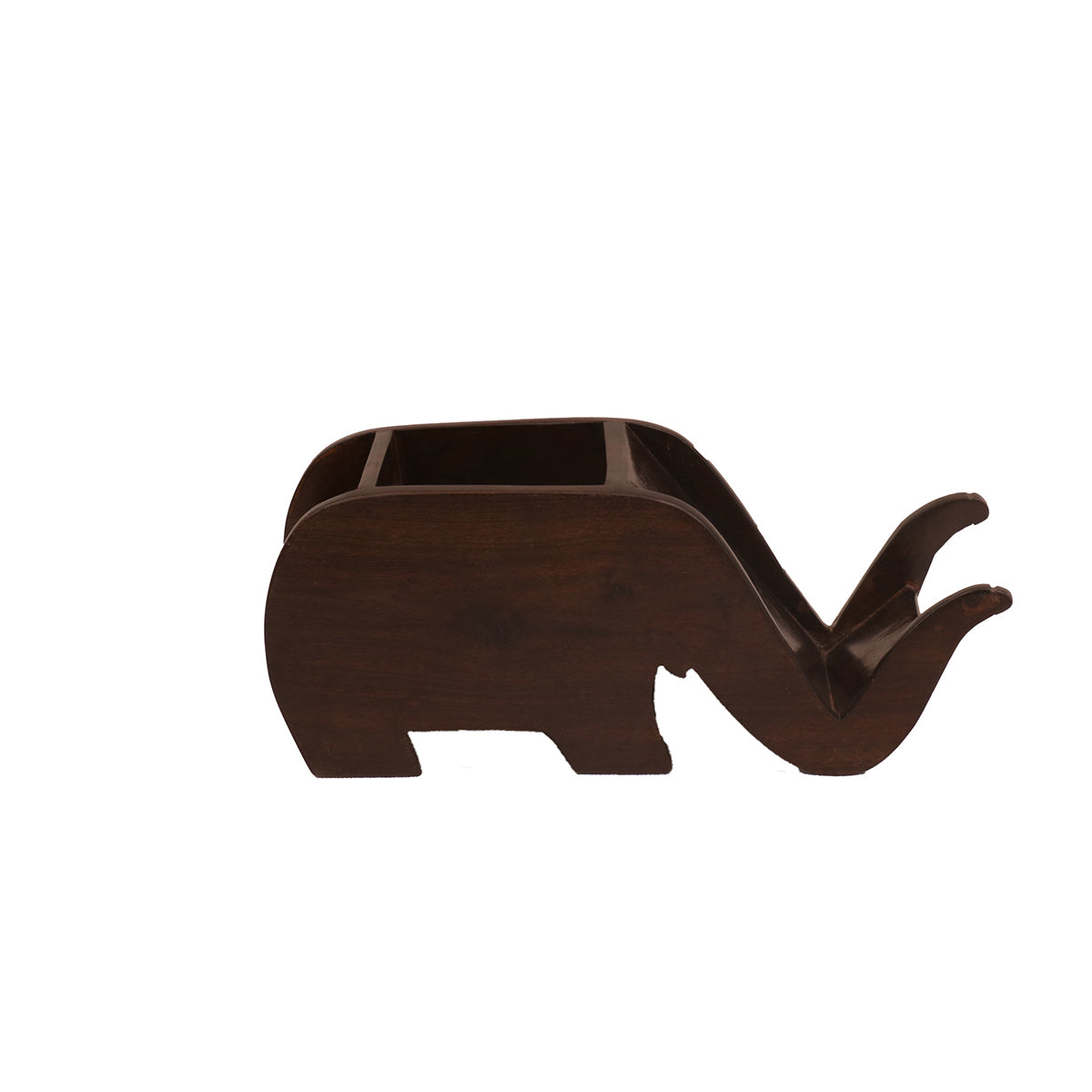 Elephant Pen Holder with Mobile Stand (Dark Tone) Desk Organizer