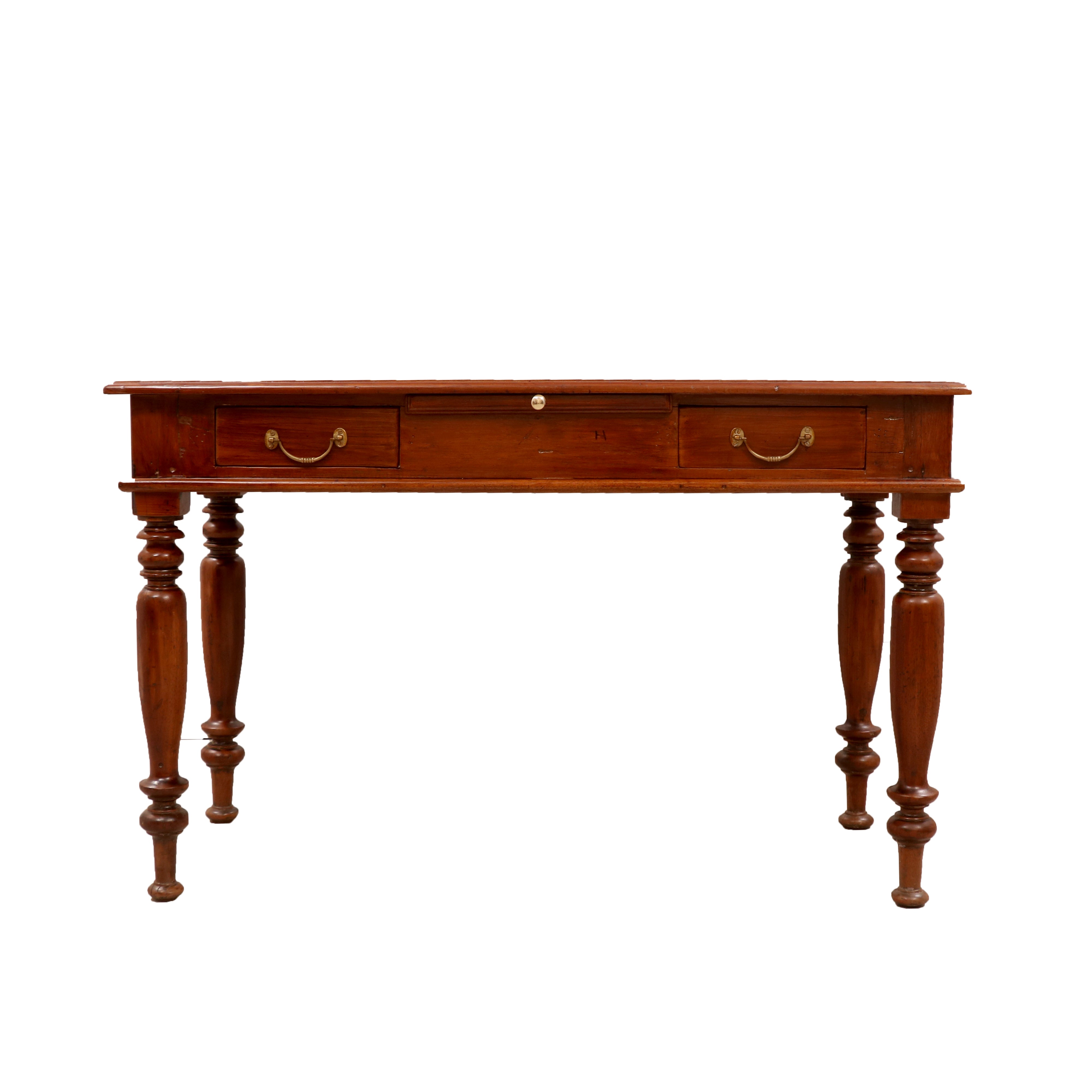 Classic Solid Wood Writing Desk with Dual Drawers & Pull-Out Tray Study Table