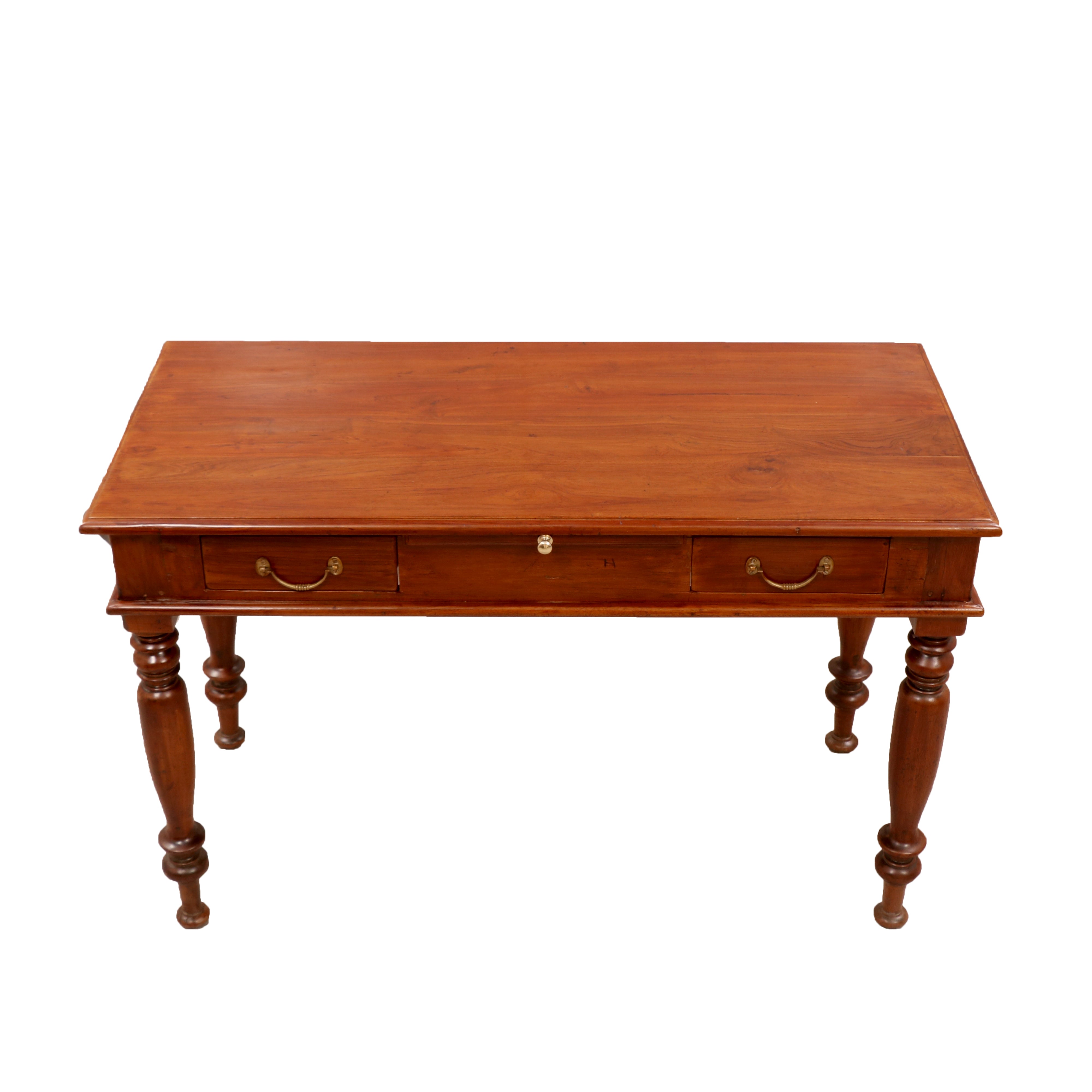 Classic Solid Wood Writing Desk with Dual Drawers & Pull-Out Tray Study Table