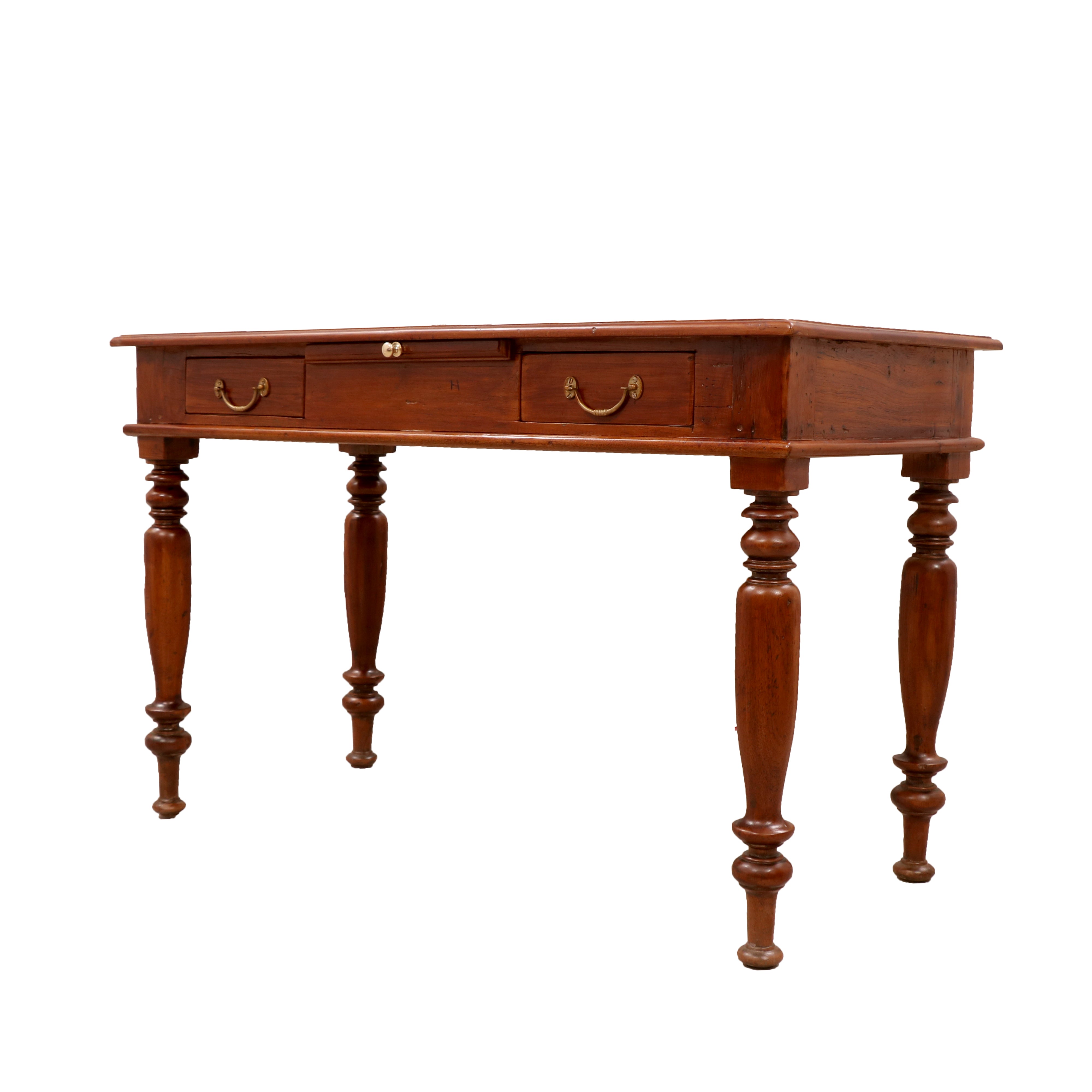 Classic Solid Wood Writing Desk with Dual Drawers & Pull-Out Tray Study Table