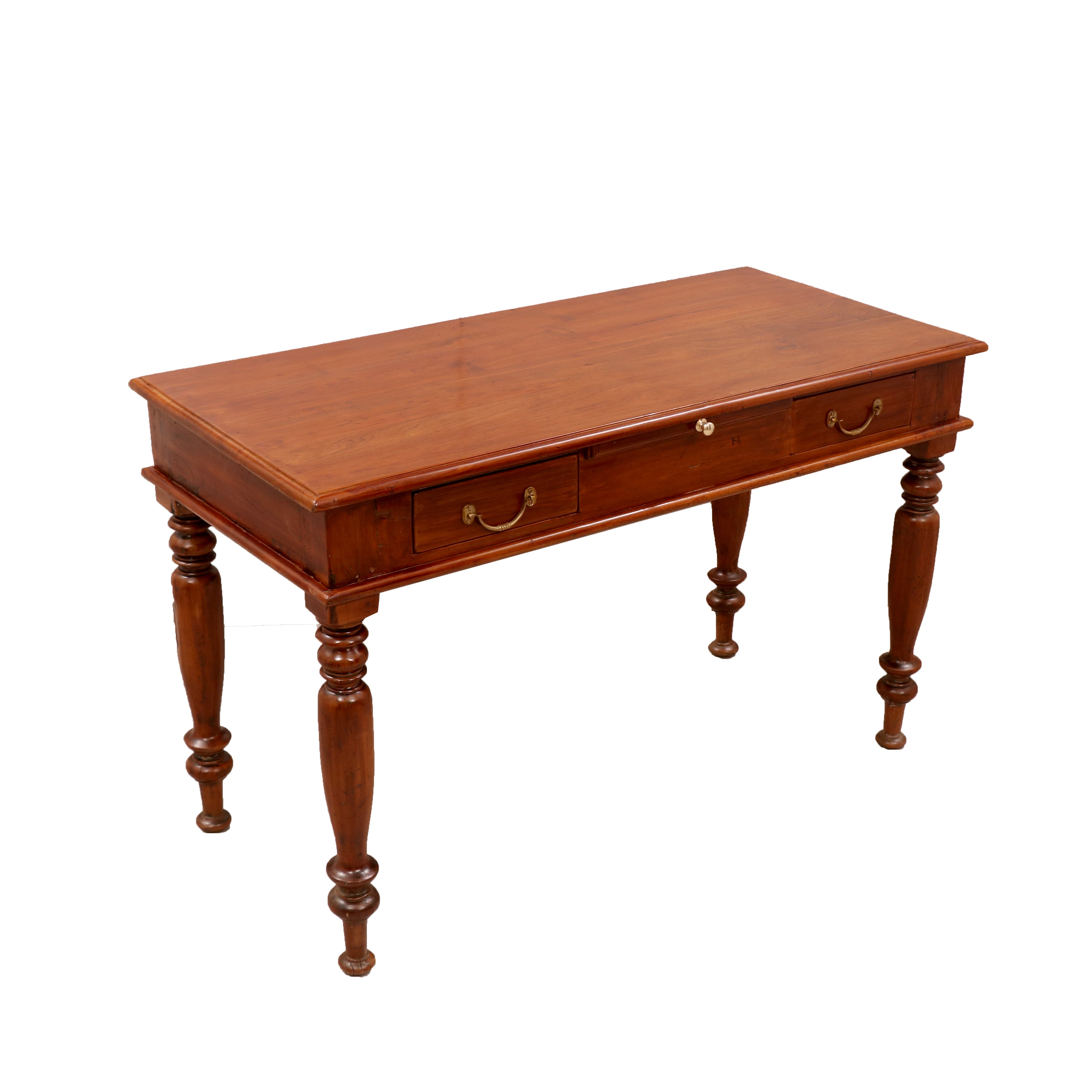Classic Solid Wood Writing Desk with Dual Drawers & Pull-Out Tray Study Table