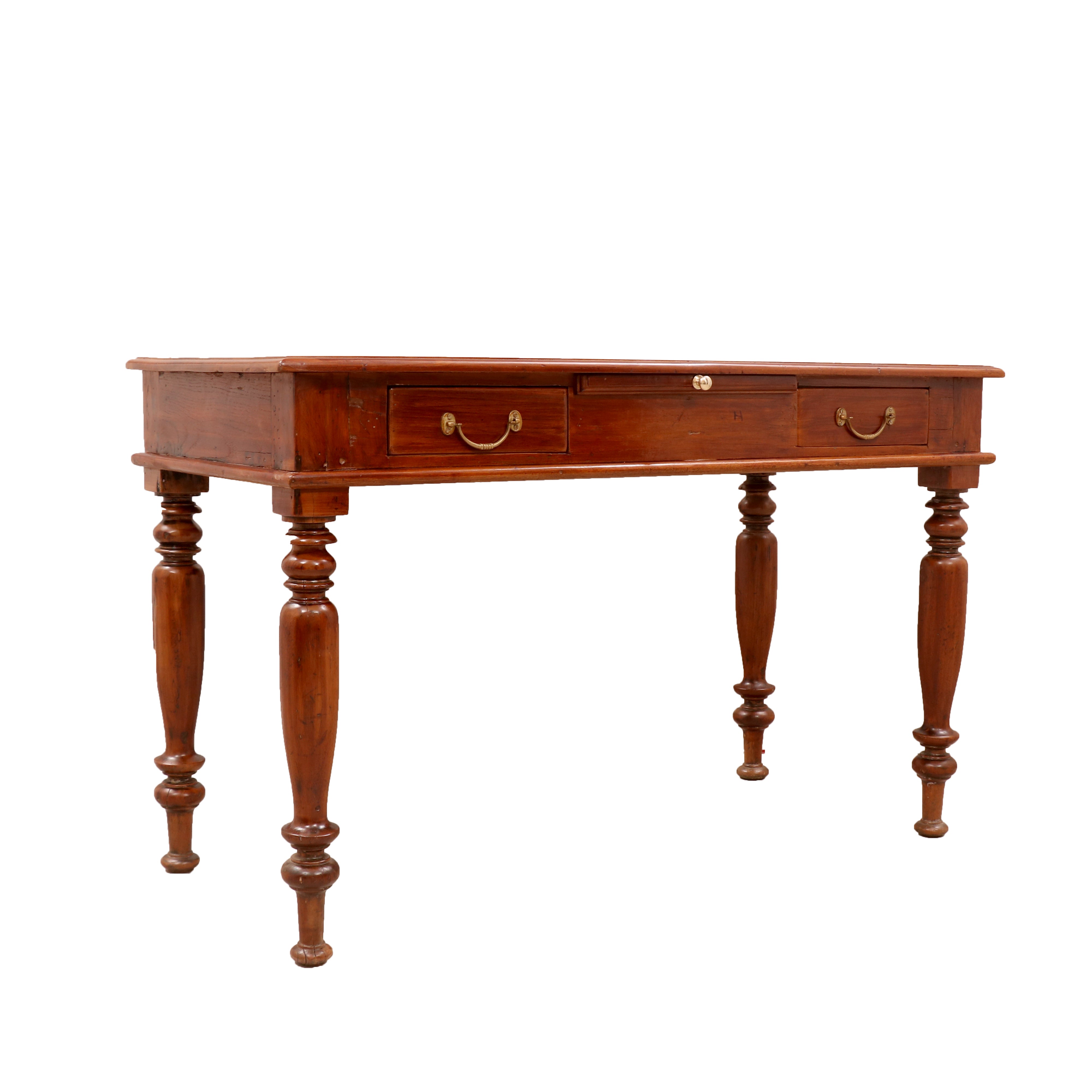 Classic Solid Wood Writing Desk with Dual Drawers & Pull-Out Tray Study Table