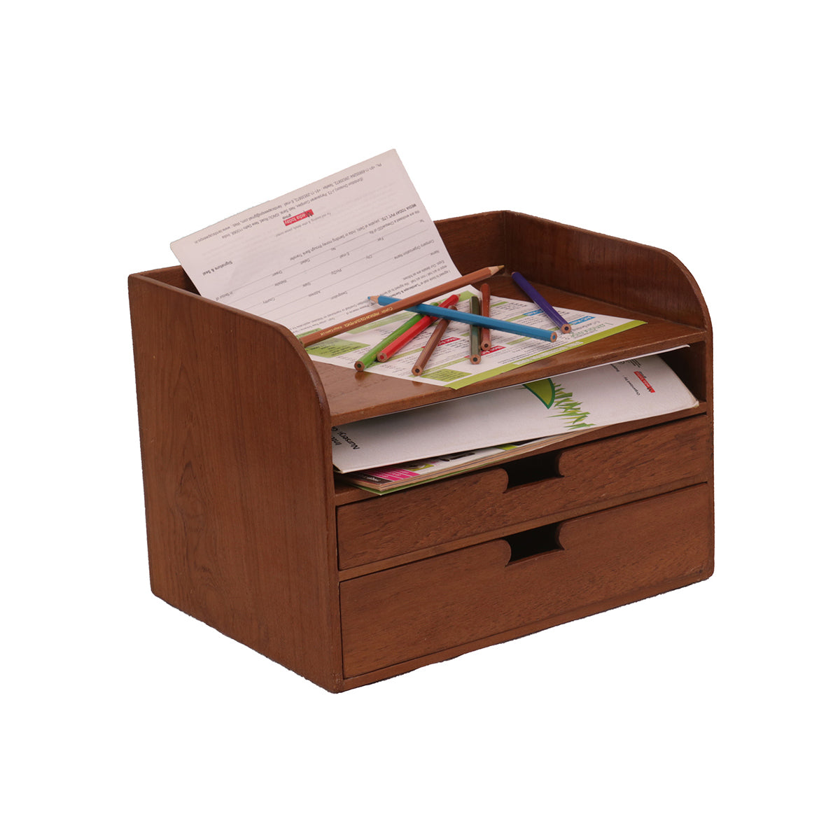 Wooden Office Desk Organizer (Natural Tone) Desk Organizer