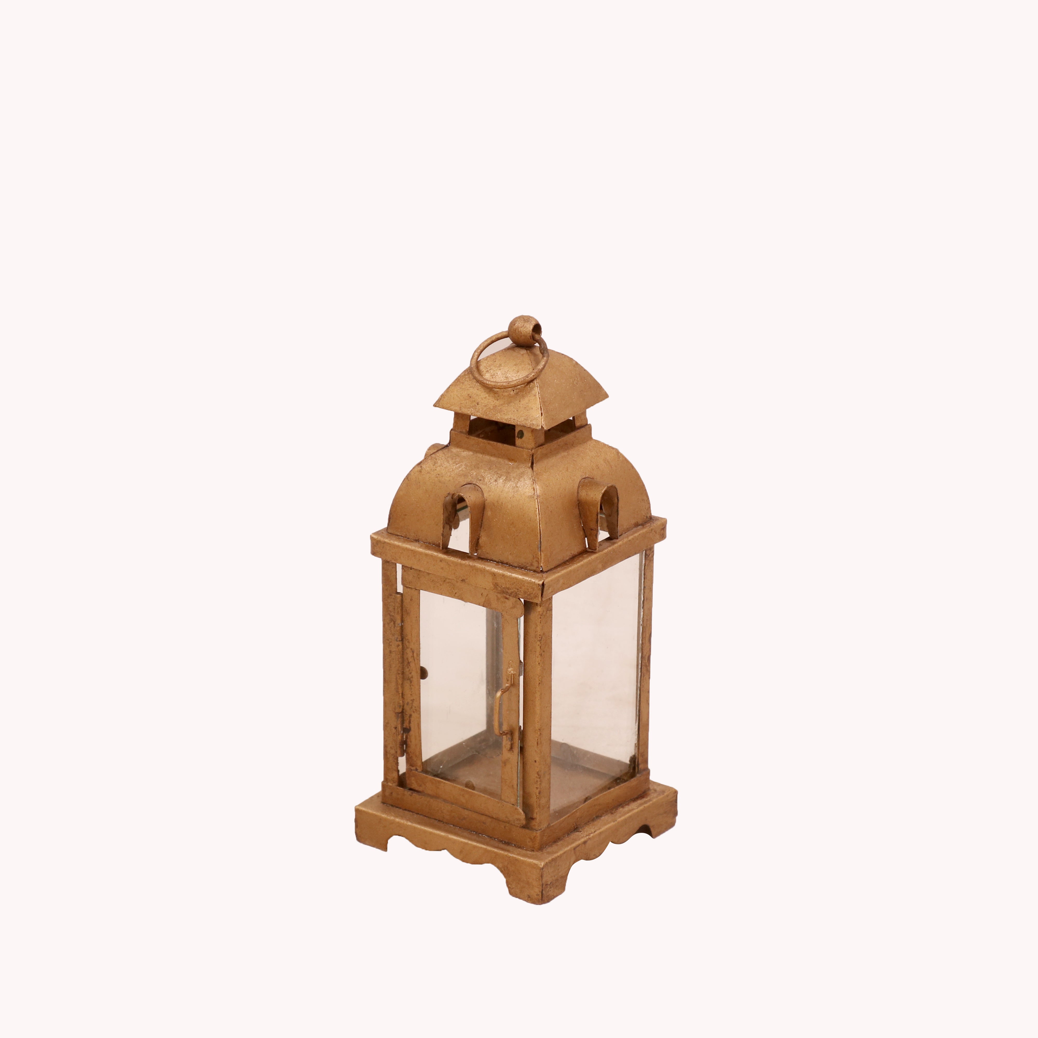 Rustic Gold Hued Lamp Candle Holder