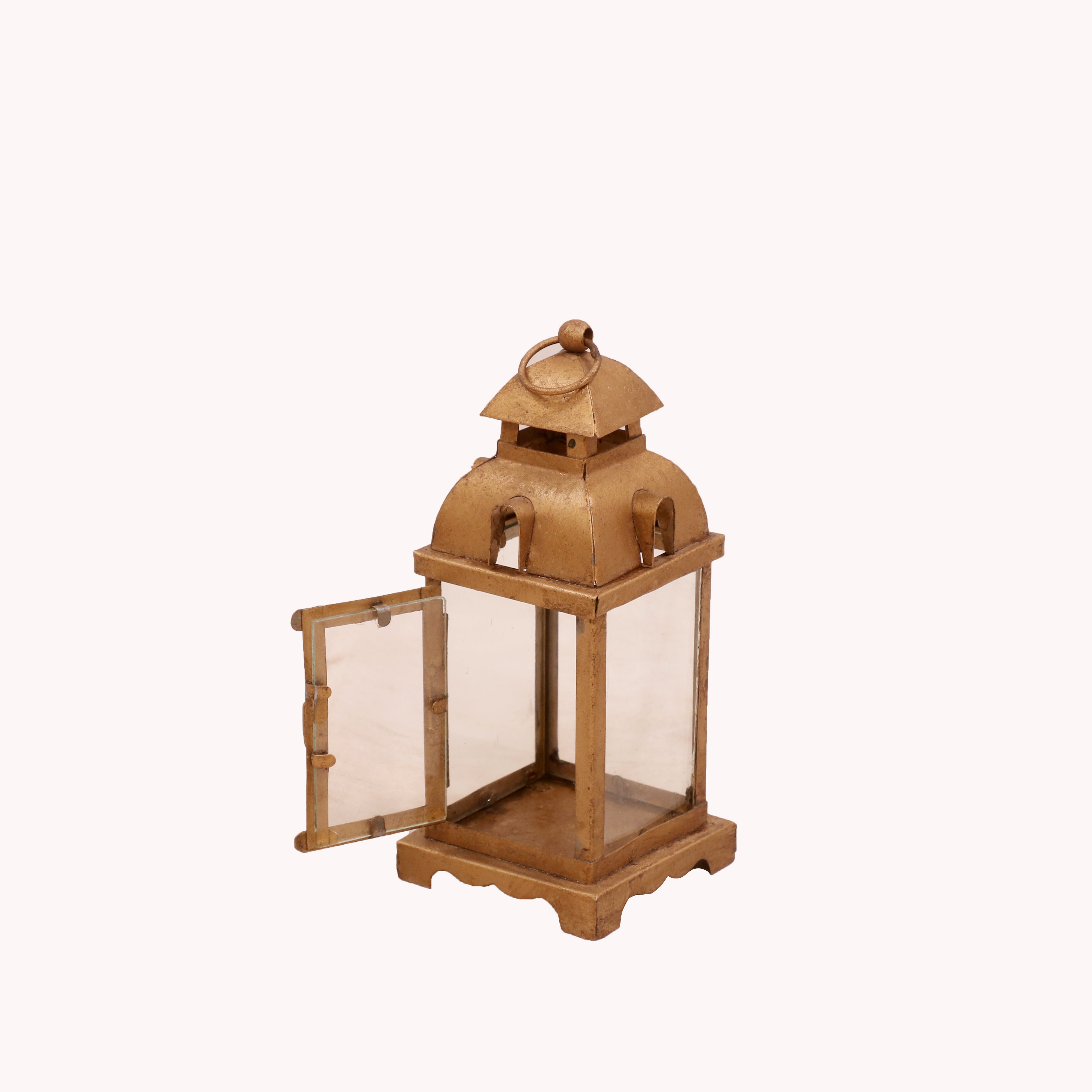 Rustic Gold Hued Lamp Candle Holder