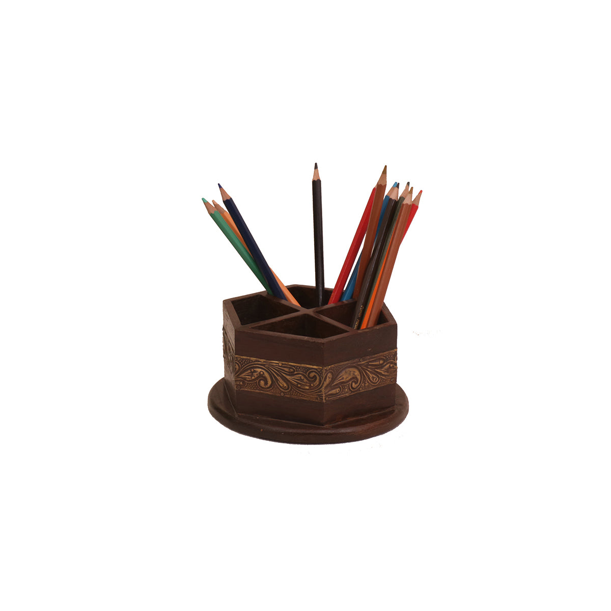 Wooden Pencil Desk Organizer (Dark Tone) Desk Organizer