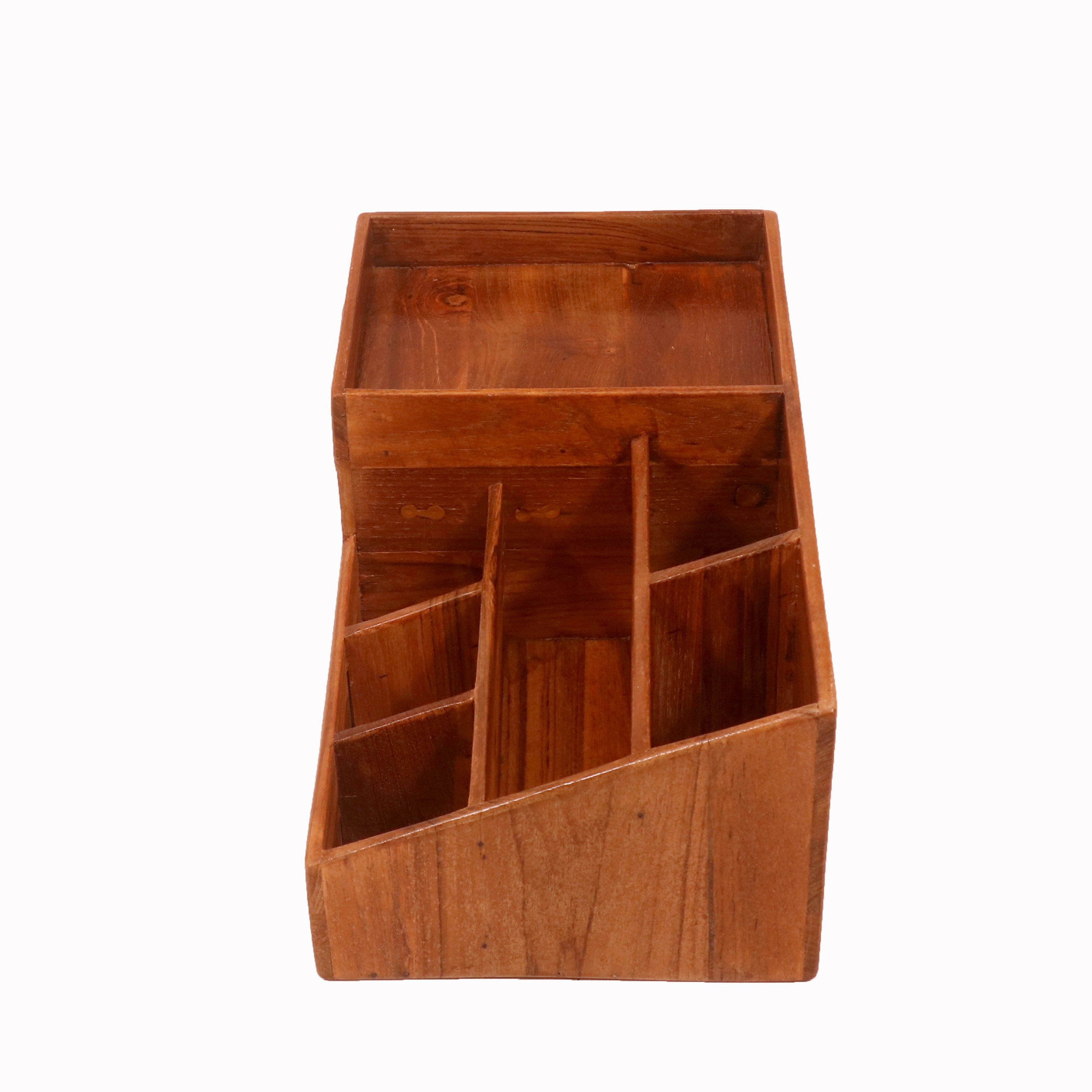 7-compartment Wood Desk Organizer Desk Organizer