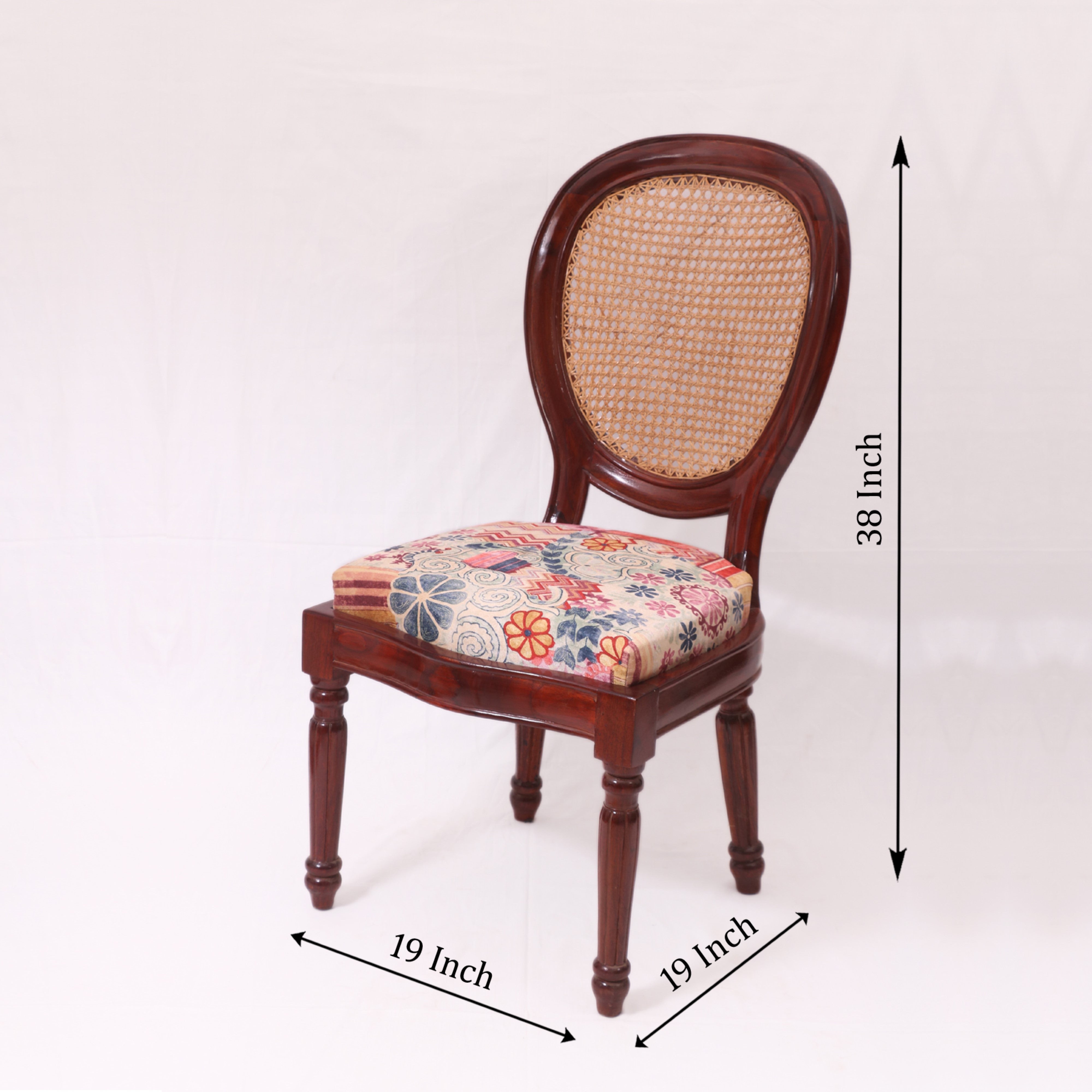 Teak wood curved spherical authentic Cane dining chair Dining Chair