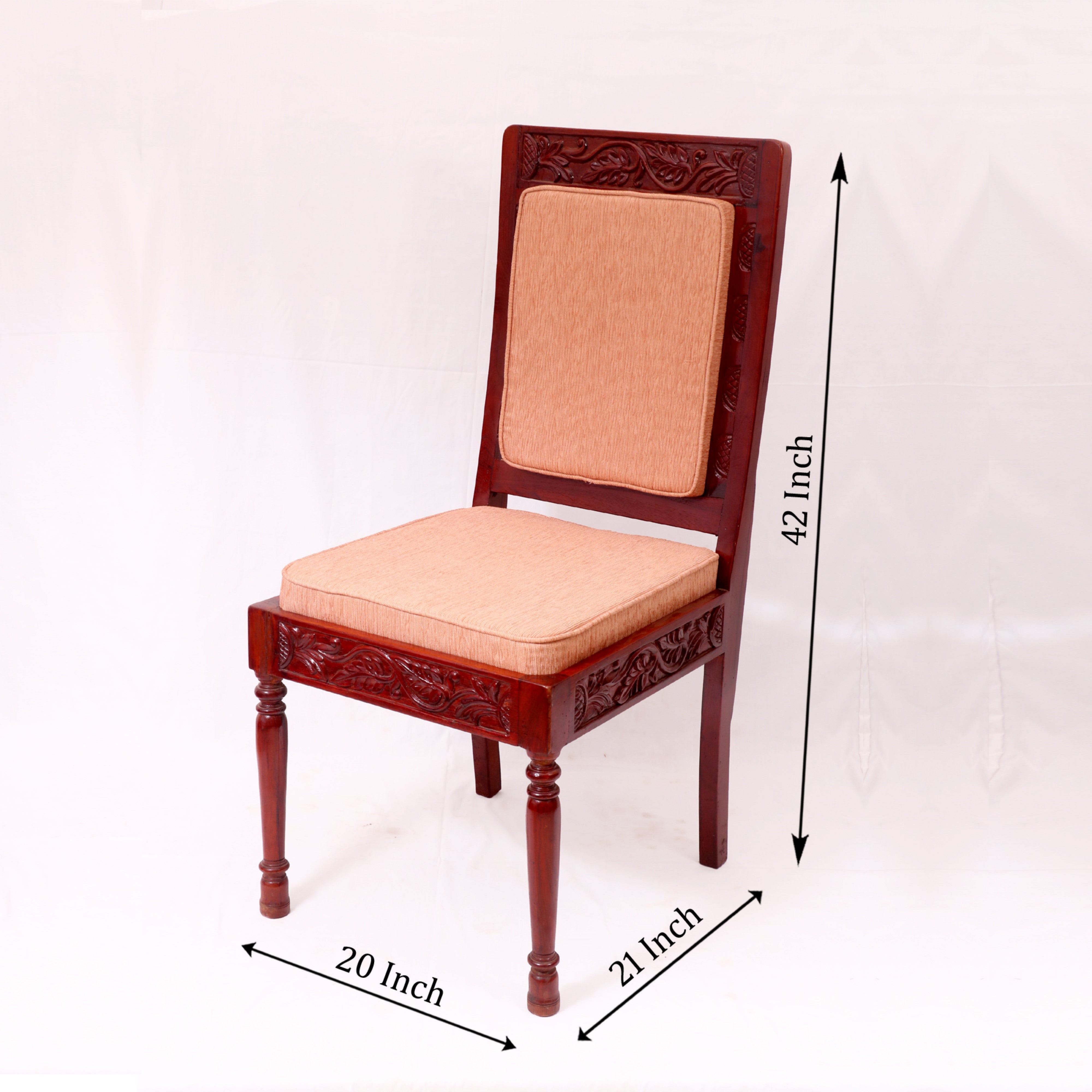 Perfect Square Wooden Carving Chair Dining Chair