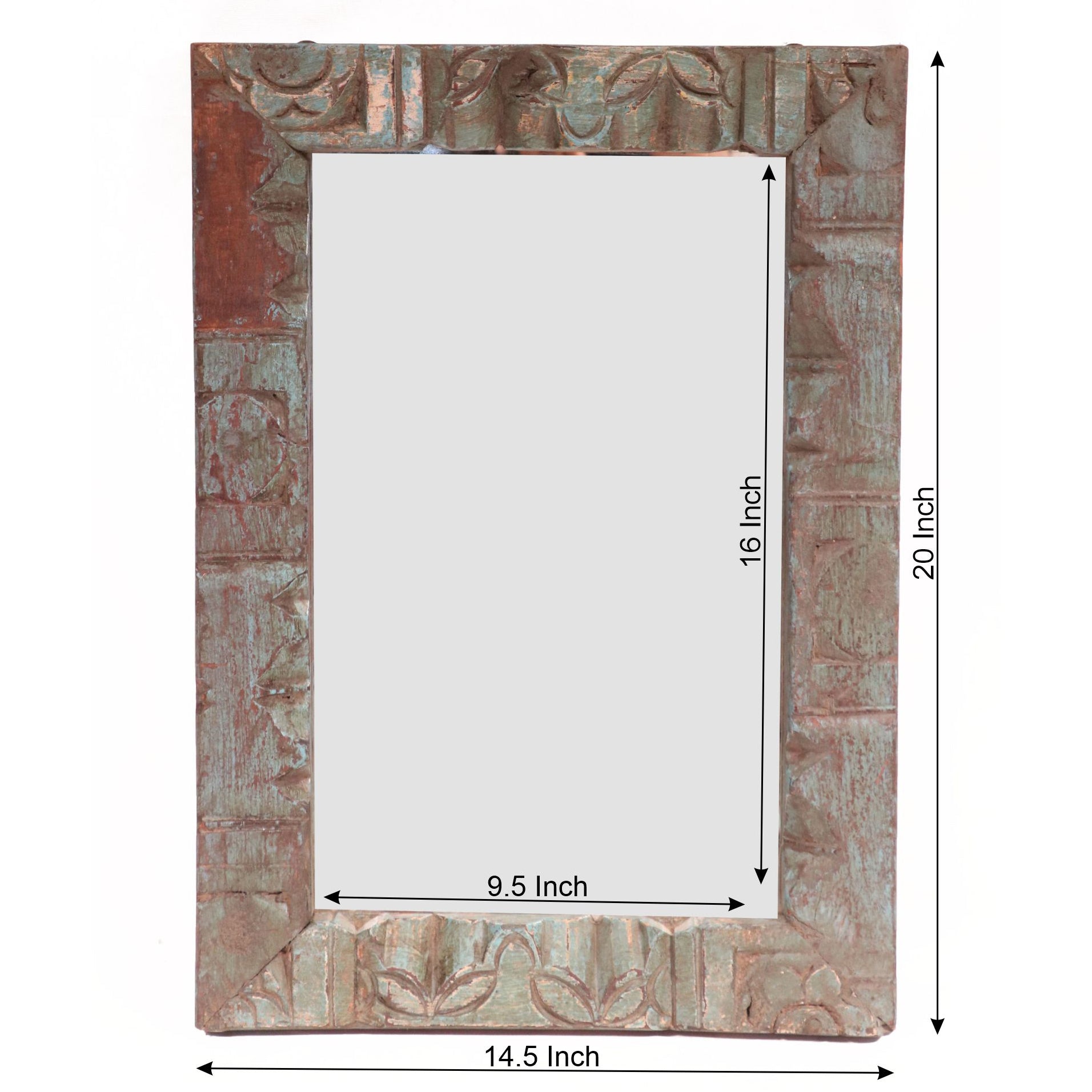 Thick carved wooden frame with mirror Mirror