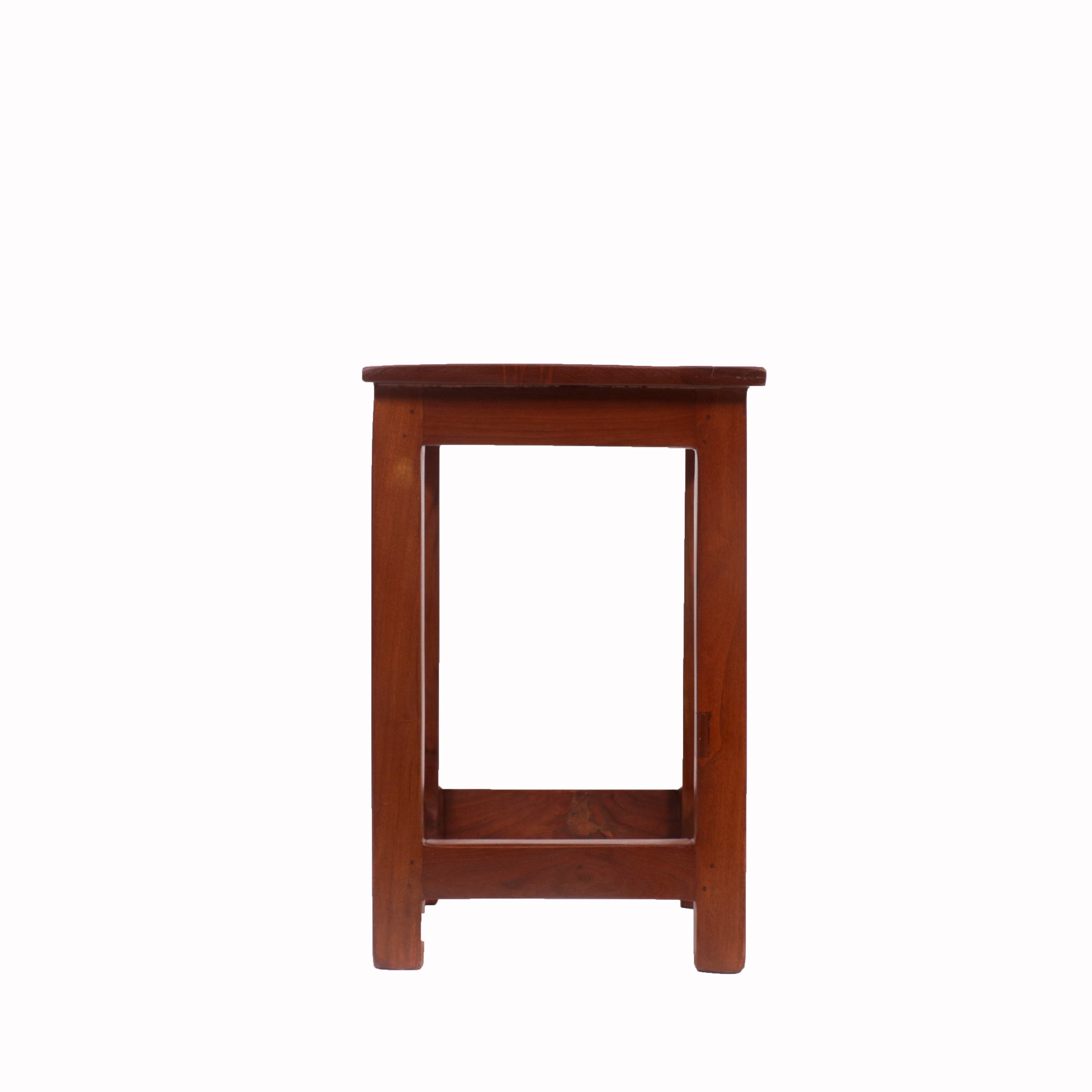 Small Light Finish Teak Stool Stool