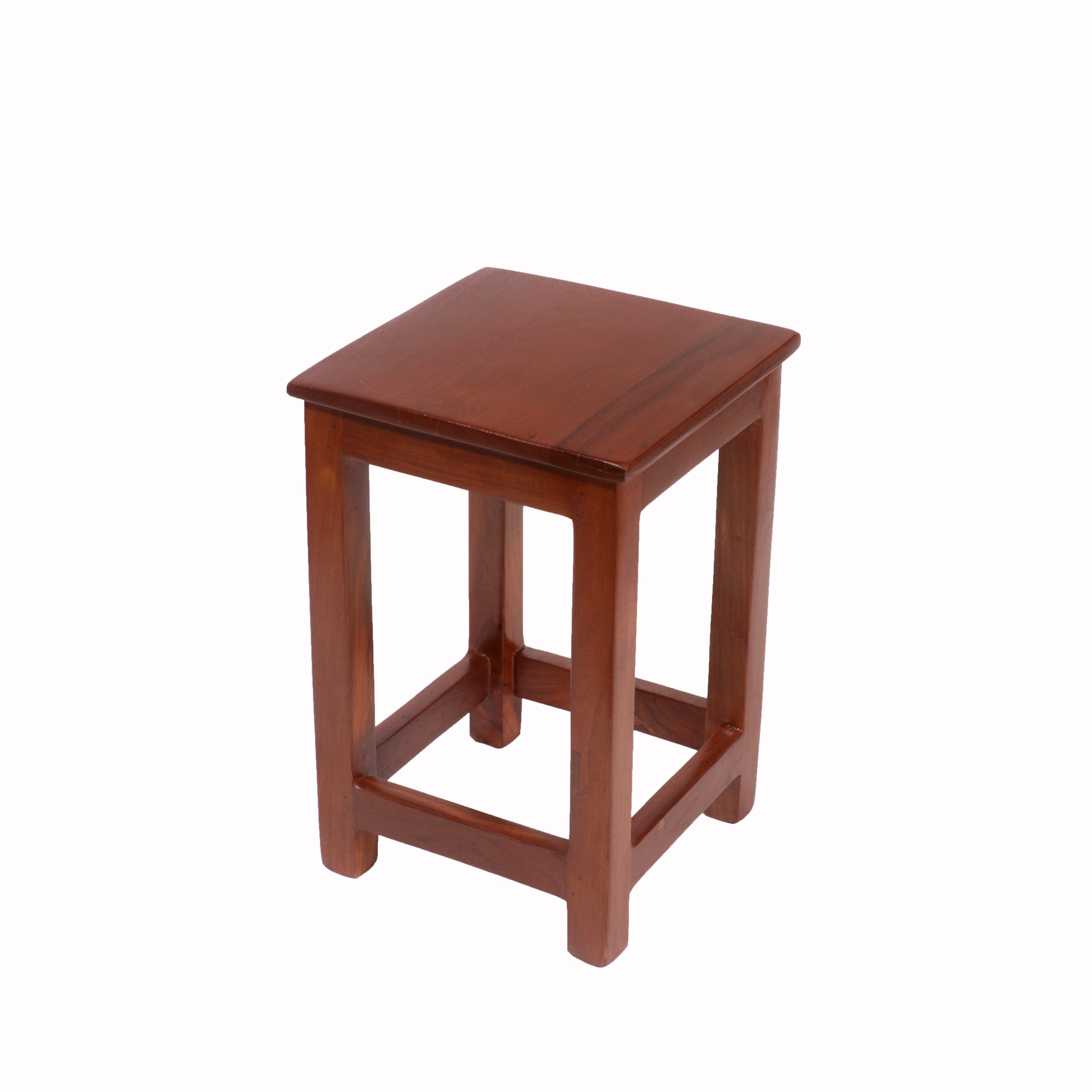 Small Light Finish Teak Stool Stool