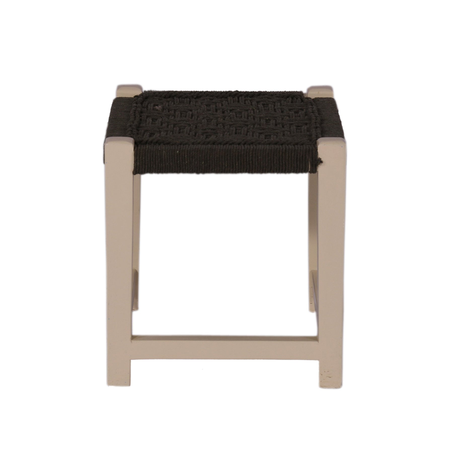 Teal and White Wooden Stool Stool