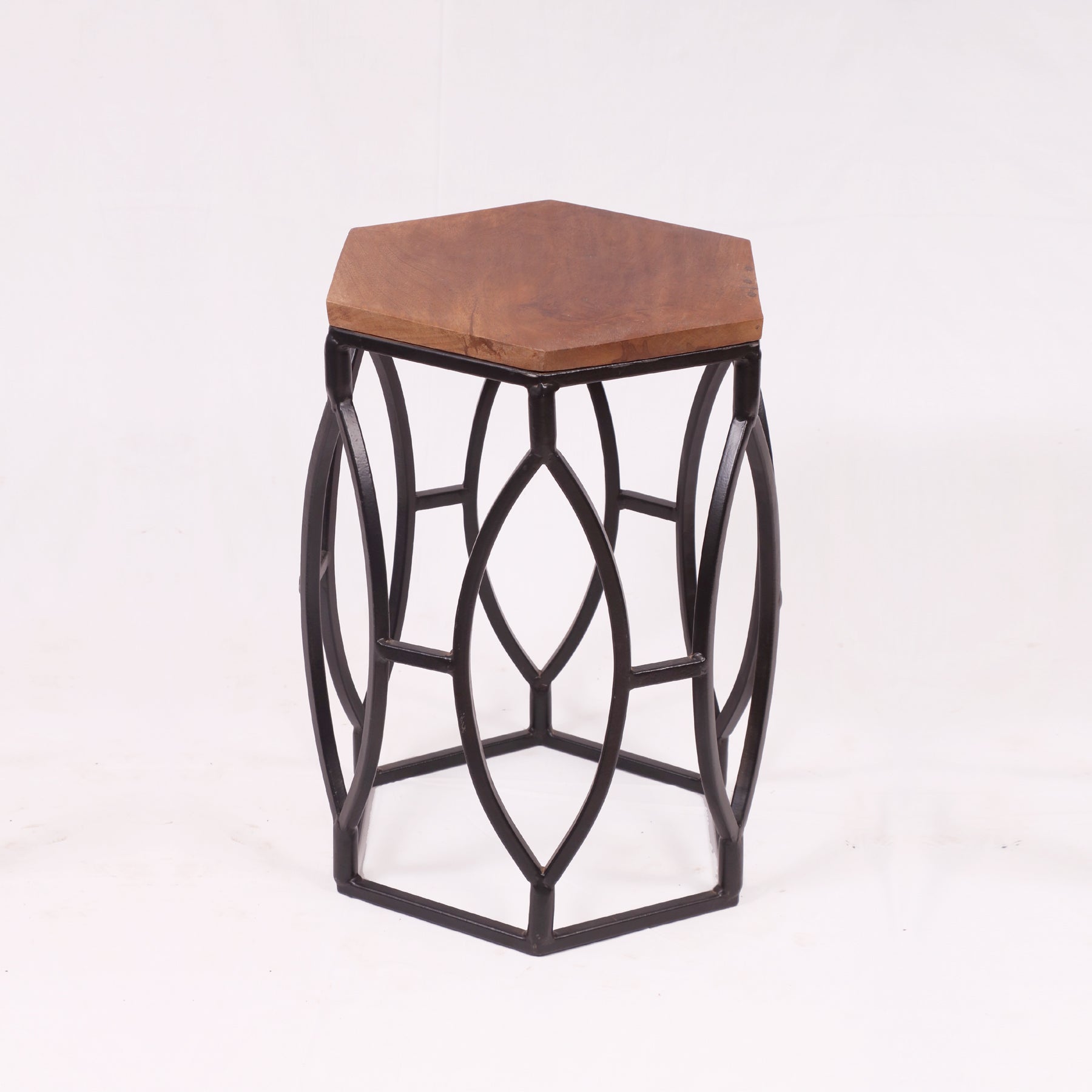Hexagonal Metallic Coffee Table (Black) End Table