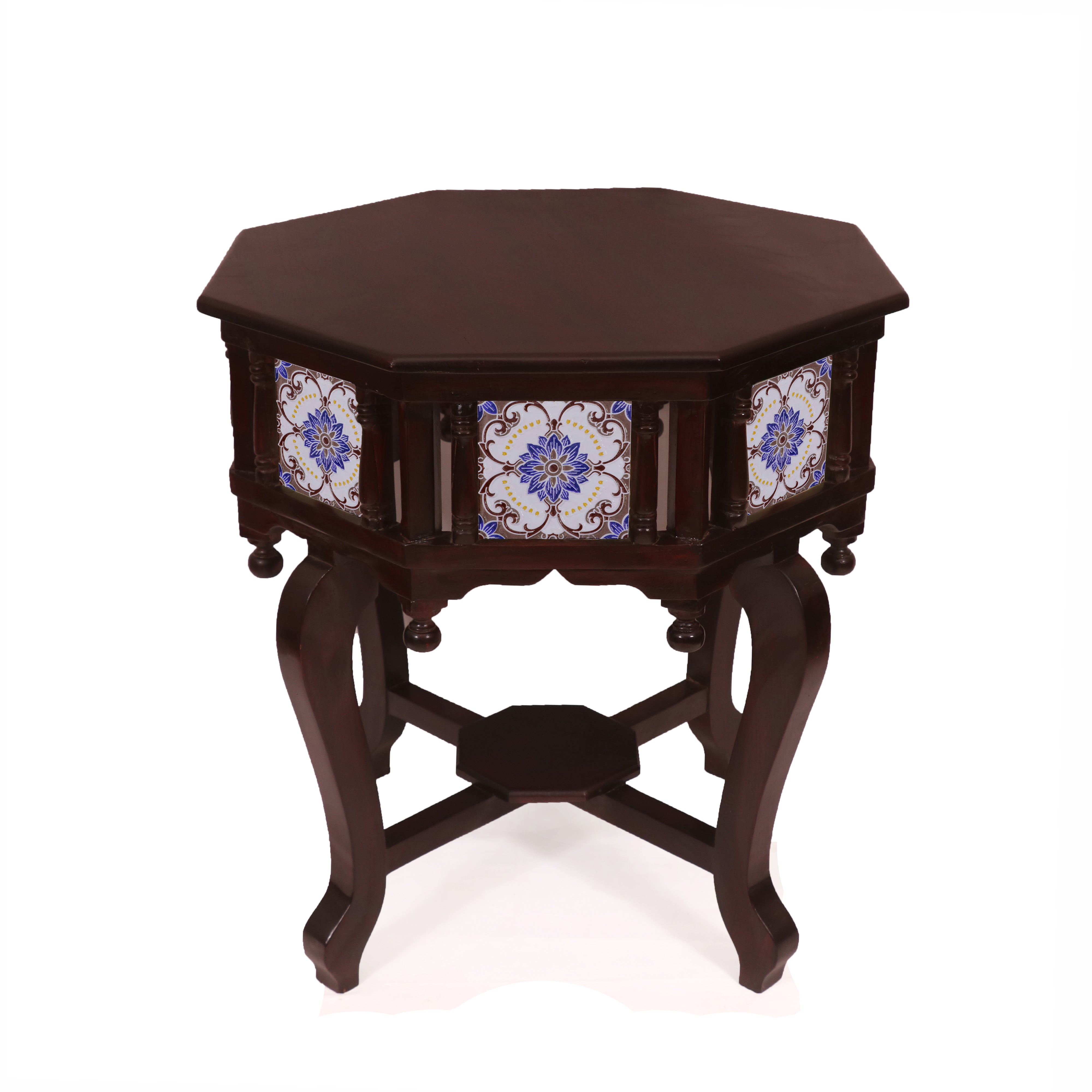 Colonial Wide Tiled Table End Table