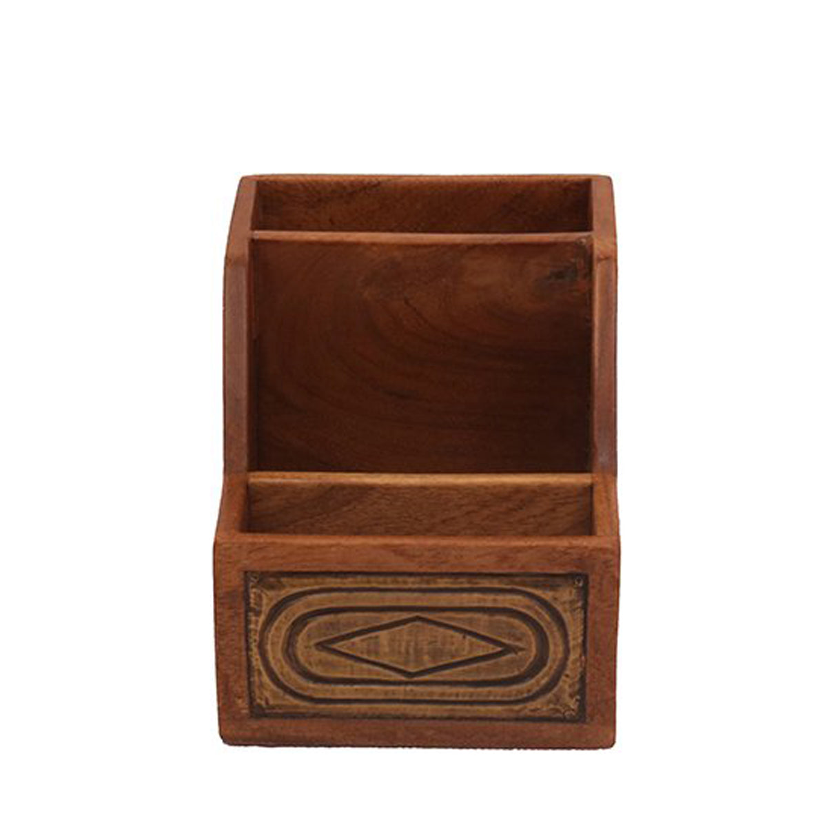 Brass fitted 3-Section Pen/Pencil Holder Desk Organizer