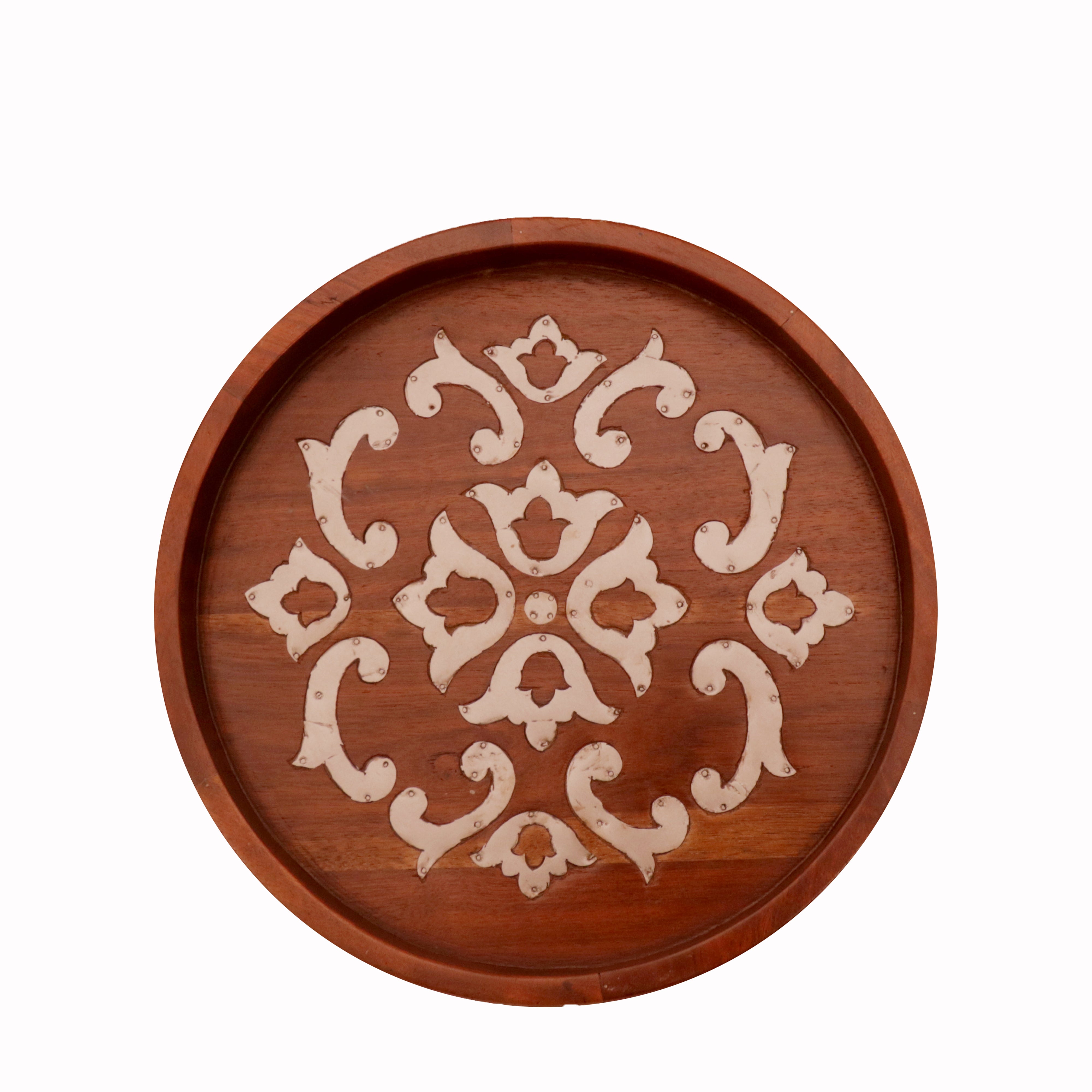Inlay Patterned Round Tray Tray