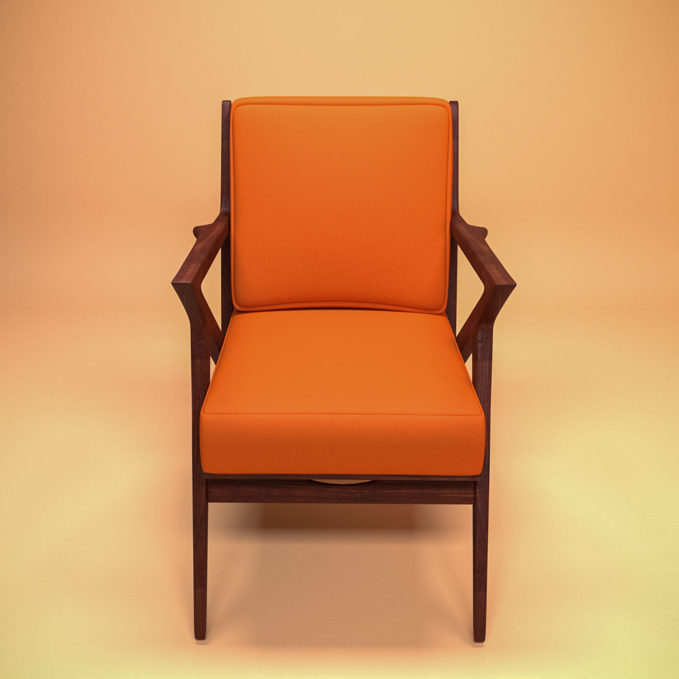 Vintage Modern Finish Wooden Arm Chair Arm Chair