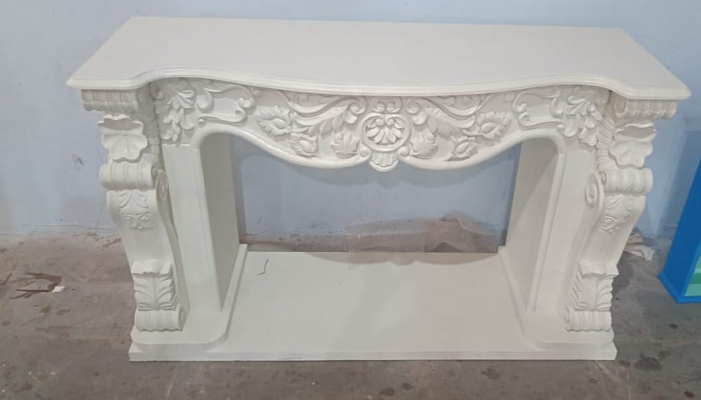 French carved fire mantel premium white deco finishing Console table Fire Mantel