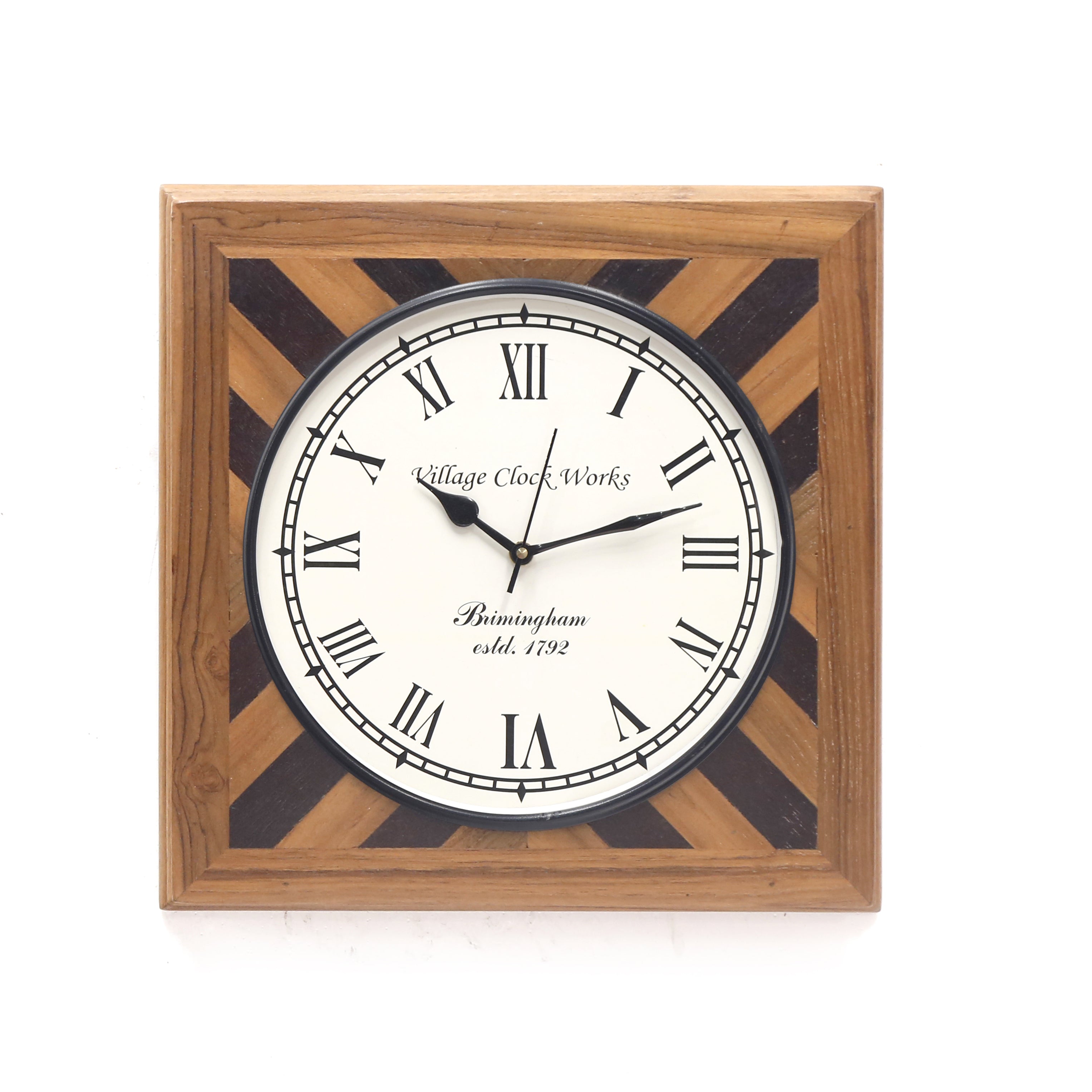 Antique Square Designer Handmade Wooden Clock (Cross) Clock