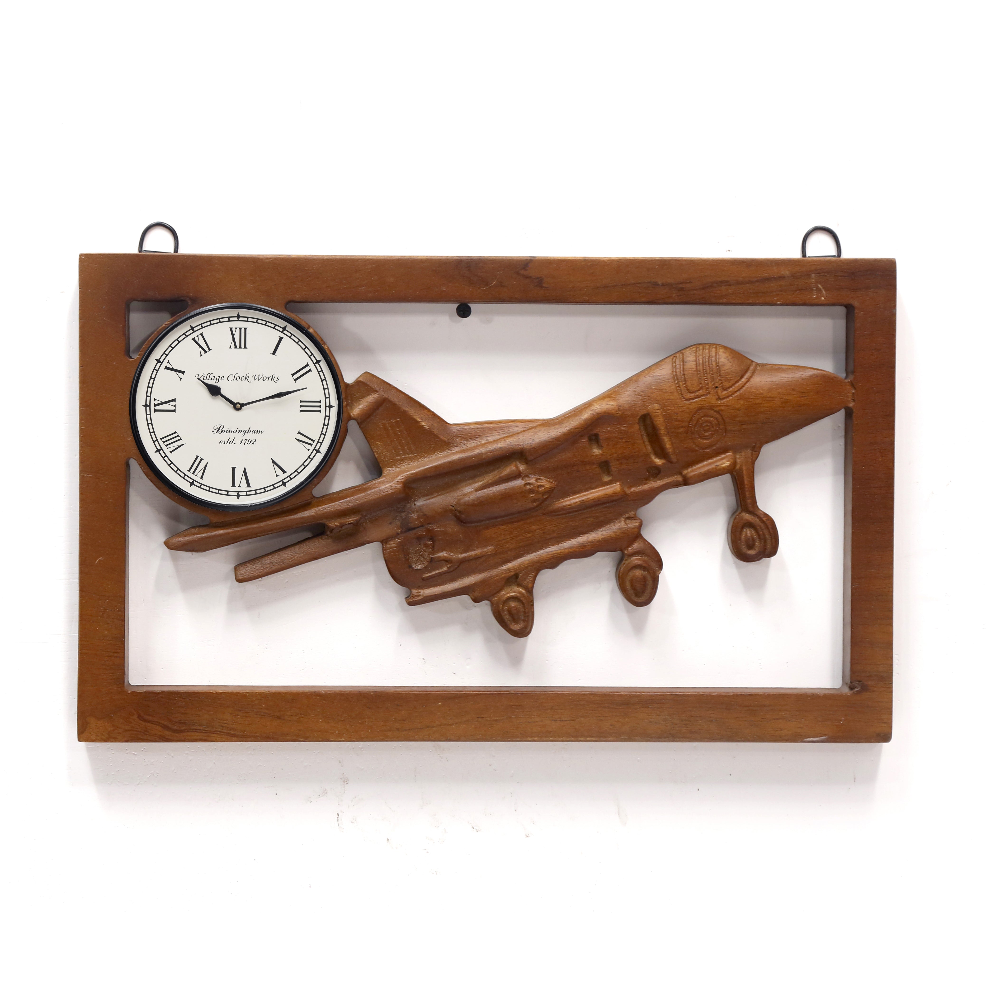 Airplane Carved Handmade Wall Clock Clock